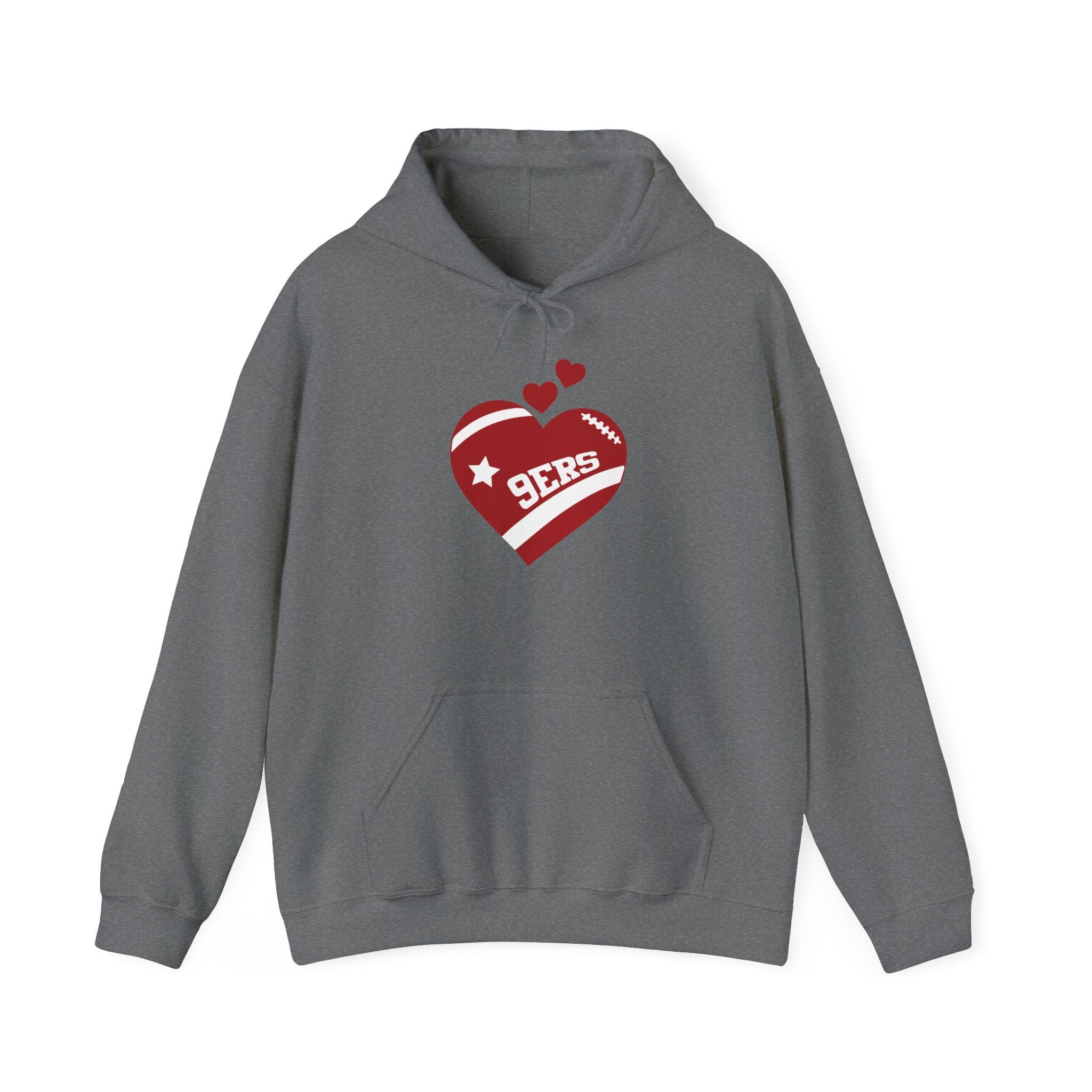 Cute Heart San Francisco Football Hoodies, SF Sports Team Sweatshirt, Football Fan Shirt, Hoodie Gift for Him-Her