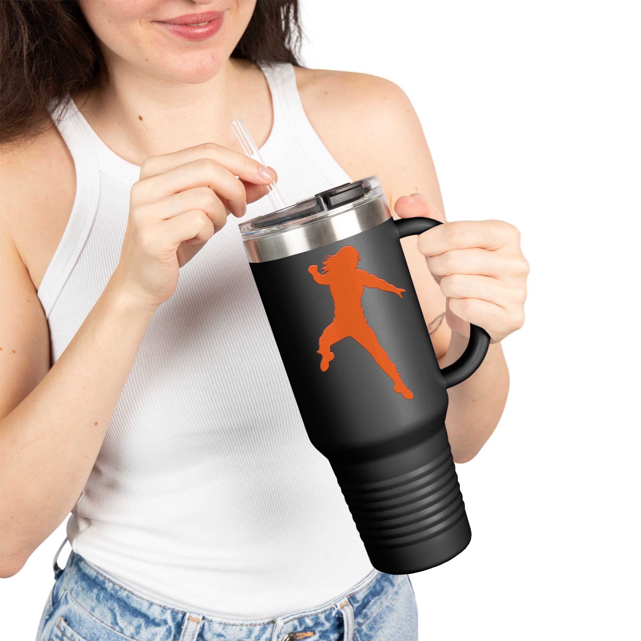 Roman Reigns Jump Orange Graphic Design,  Insulated Travel Mug, Gift for Her Gift for Him - 40oz, Gift for Her, Gift for Him