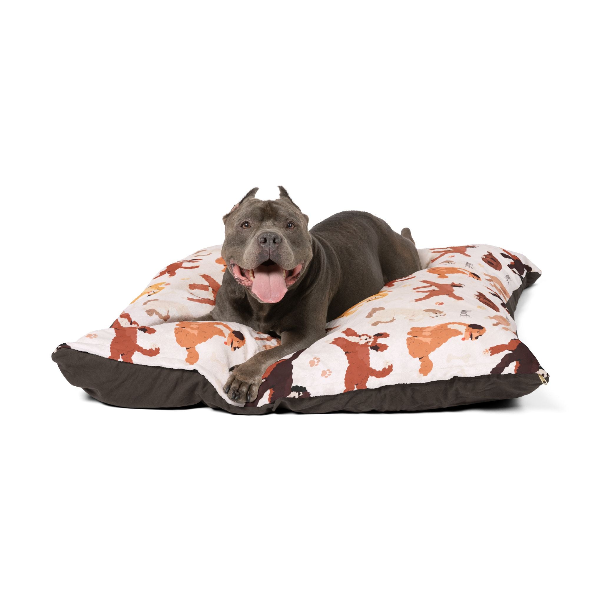 Cute Dog Pattern Pattern Pet Bed - Cat and Dog Bed, Anti-Anxiety Pet Bed, Calming Dog Bed for Puppy, Cozy Cat Bed, Fluffy Dog Beds, Washable Puppy Bed for Indoor Pets