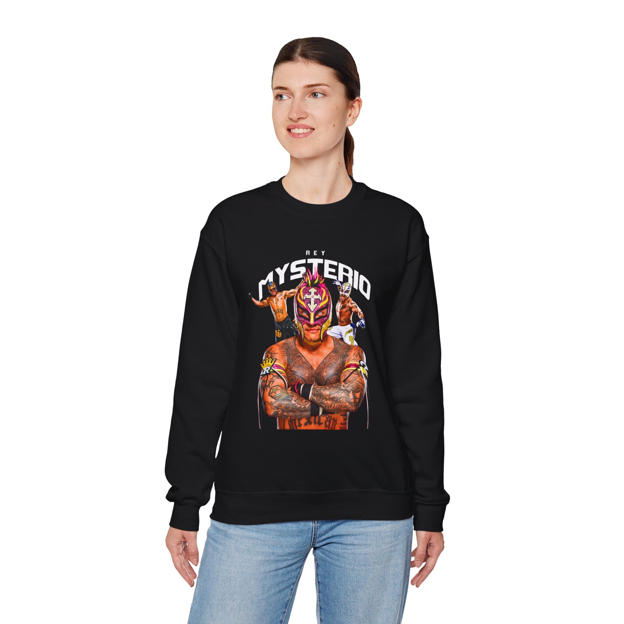 Rey Mysterio Sweatshirt, Sports Sweatshirt, Wrestling Fan Unisex Sweatshirt - Gift for Him or Her, Casual Outwear, Heavy Blend Crewneck Sweatshirt