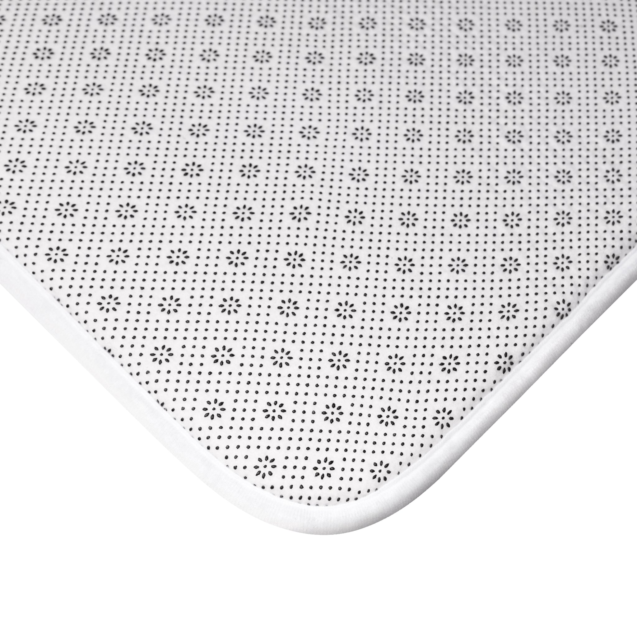 Gray Pattern Memory Foam Microfiber Bath Mat - Extra Soft Non-Slip Plush Shaggy Rug, Machine Washable, Bathroom Floor