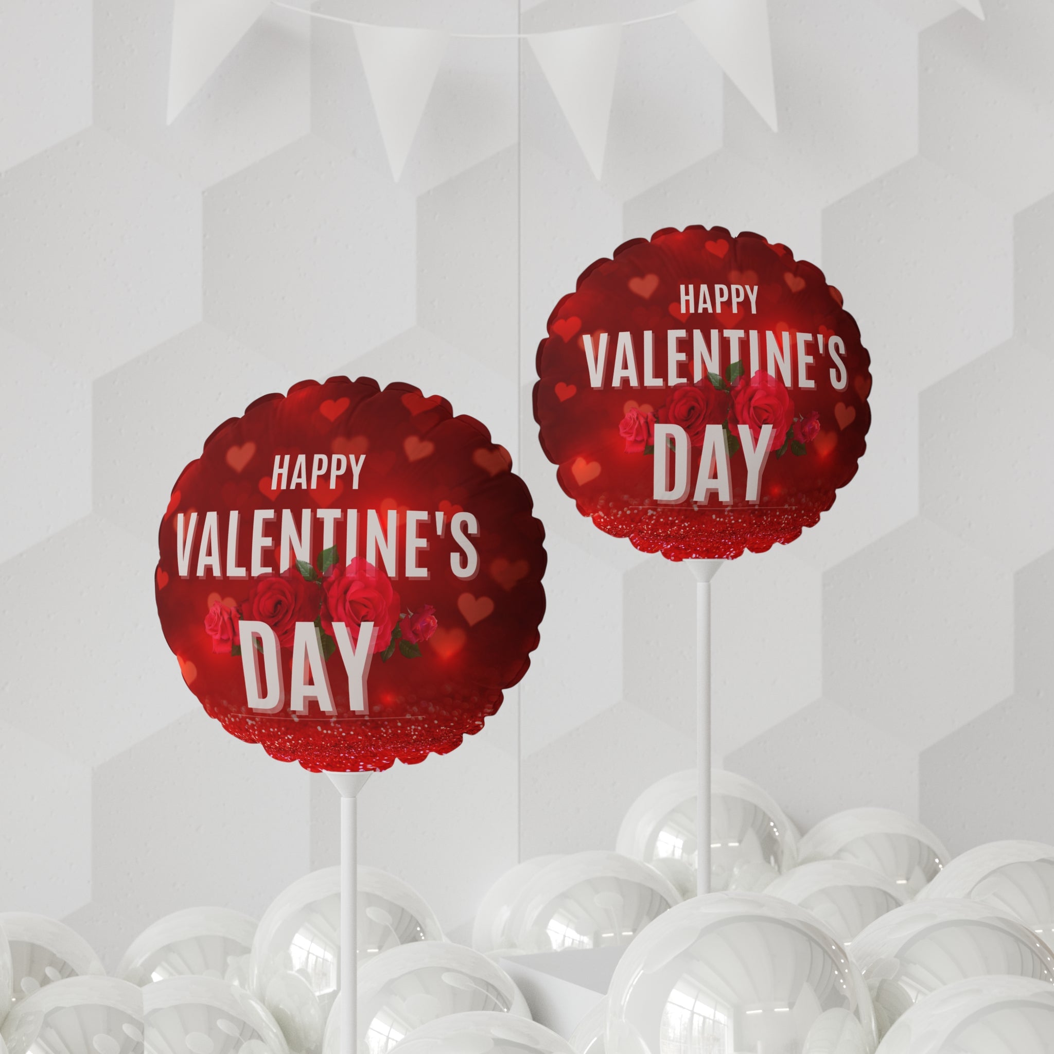 Valentine's Day Balloons, Full of Hearts - Romantic Heart-Shaped Decorations and Words, Love Anniversary Party Supplies