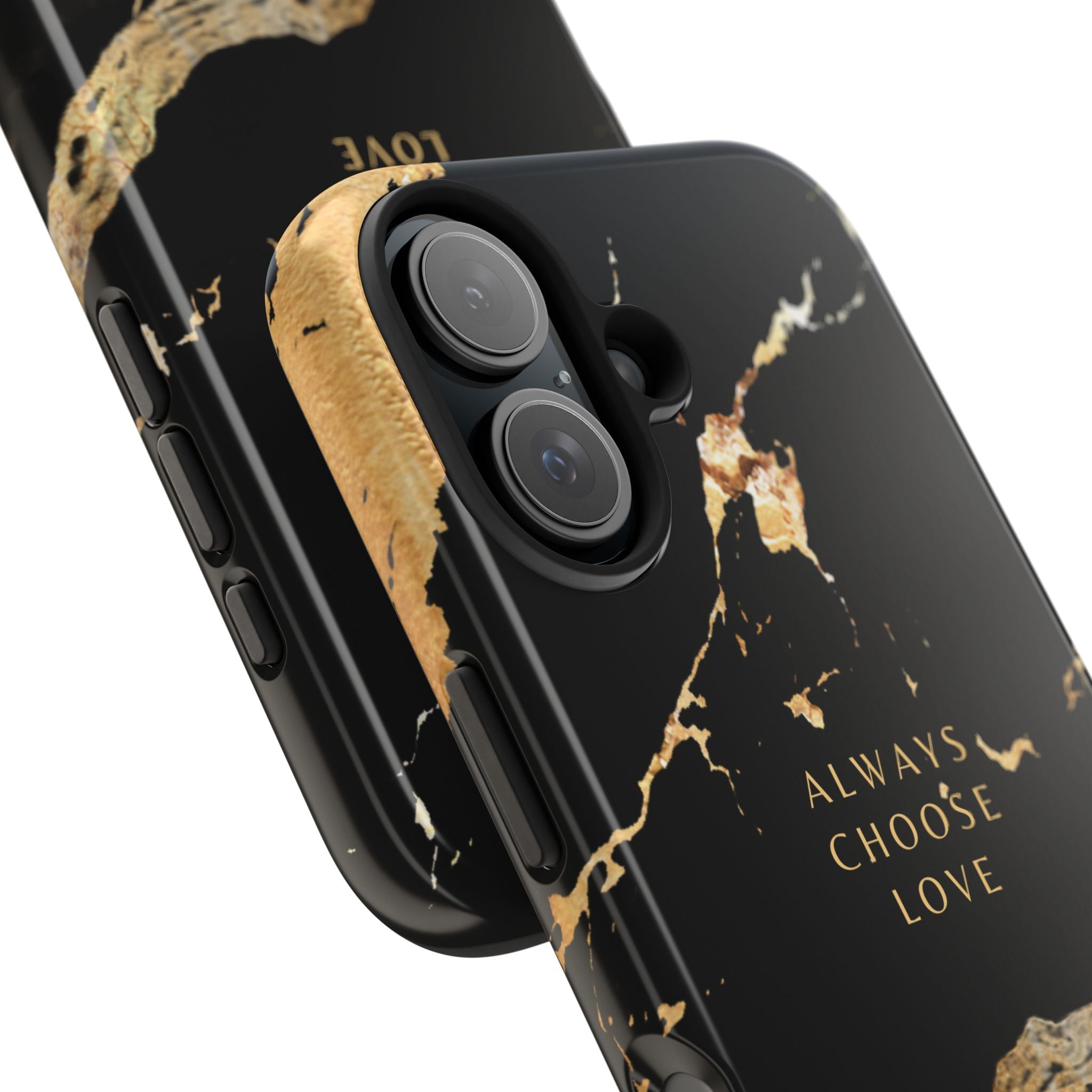 Black Gold Always Choose Love, Elegant Phone Cases, Stylish Phone Covers, Chic Phone Protectors, Fashionable Case for Her, Trendy Smartphone Accessories