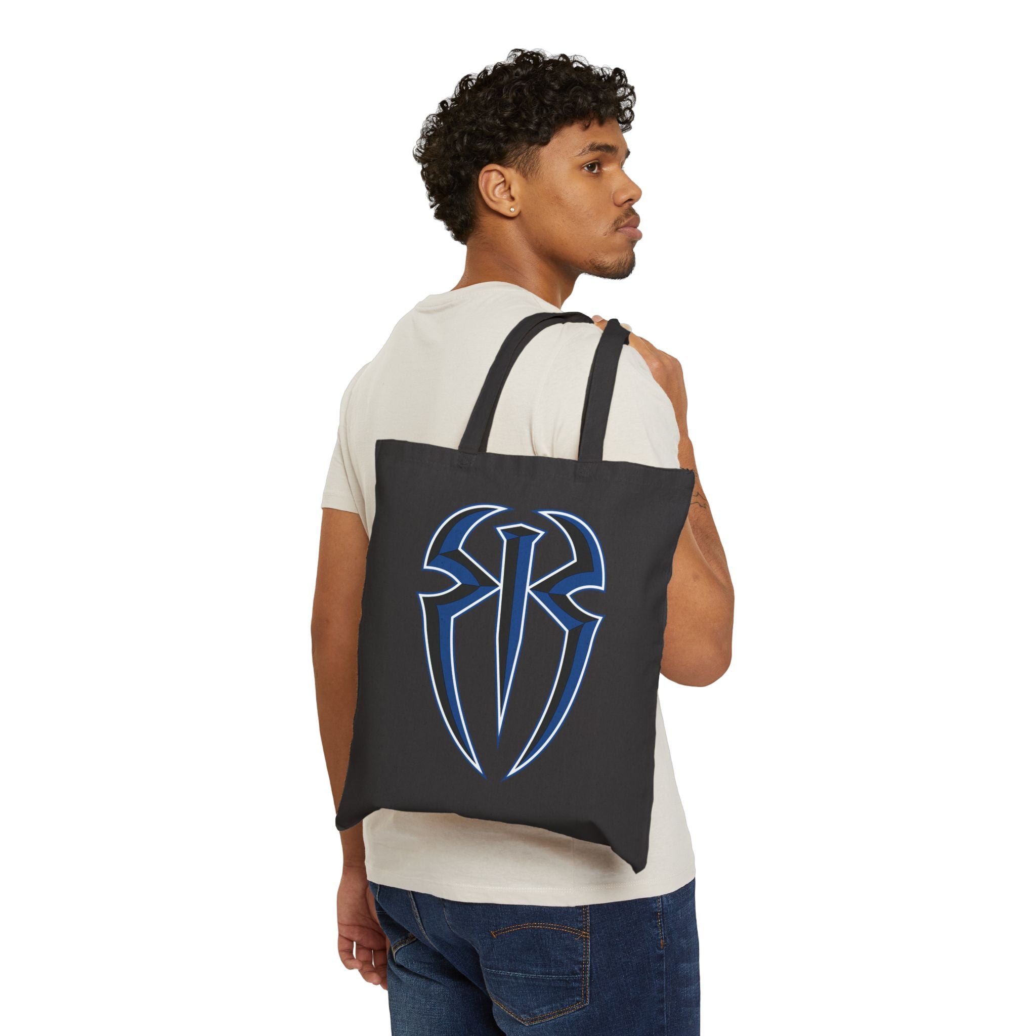 Roman Reigns Blue-Black Design, Sports Fan Tote Bag, Unisex , Gift Tote Bag for Him-Her