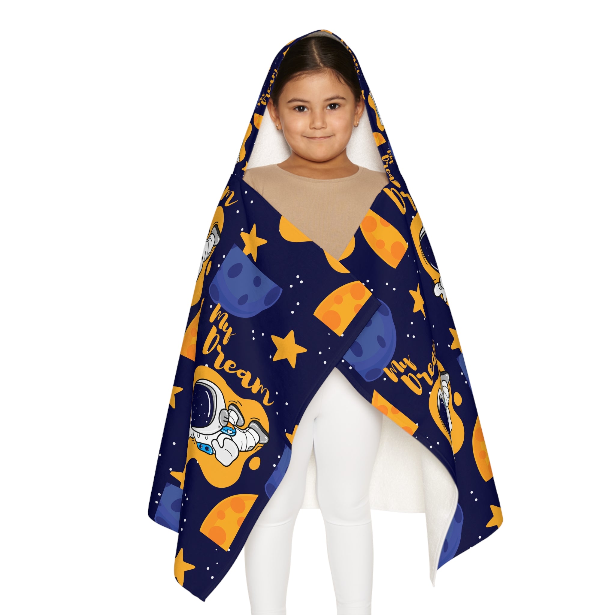 Blue My Dream Design Hooded Towel, Cute Designs - Youth Hooded Towel