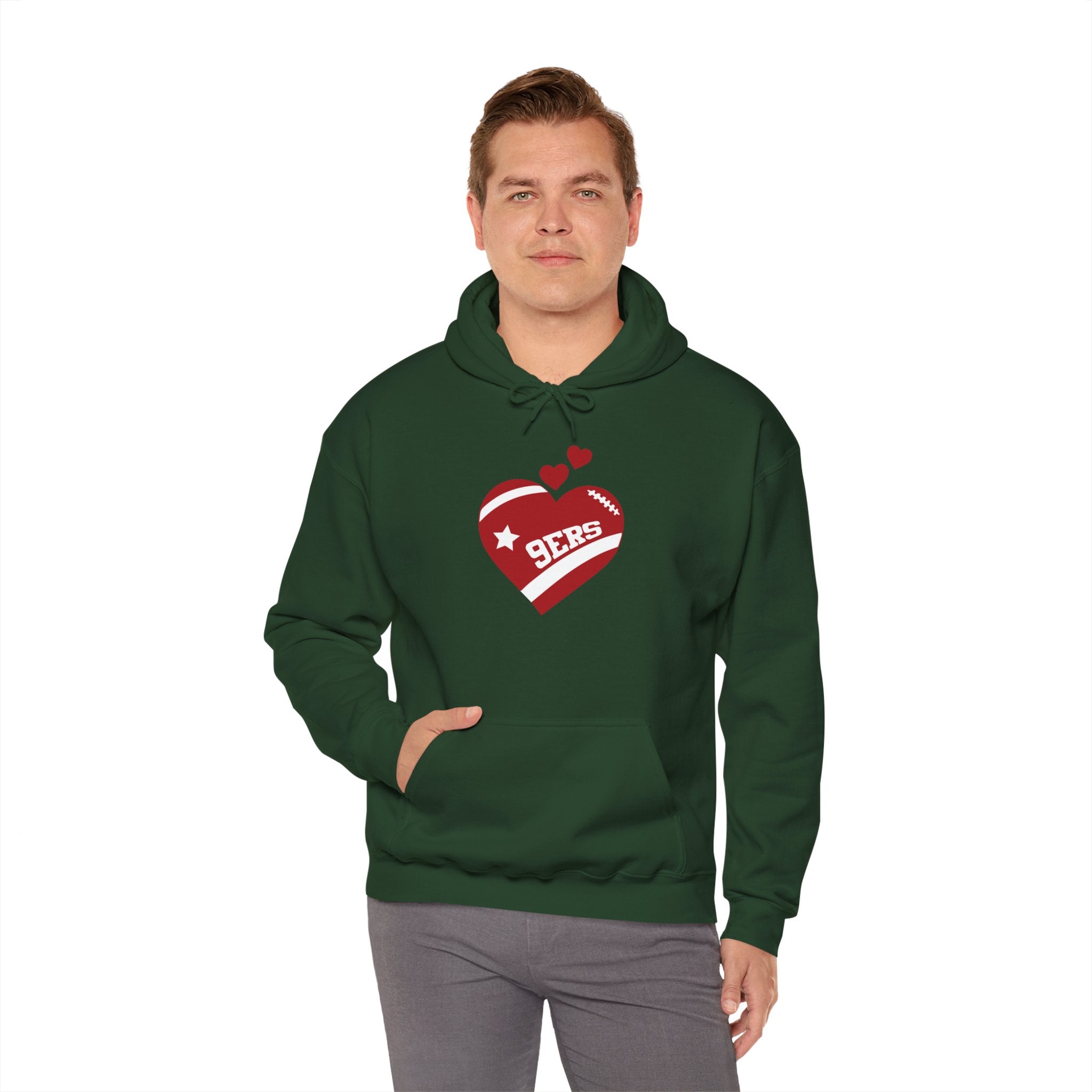 Cute Heart San Francisco Football Hoodies, SF Sports Team Sweatshirt, Football Fan Shirt, Hoodie Gift for Him-Her