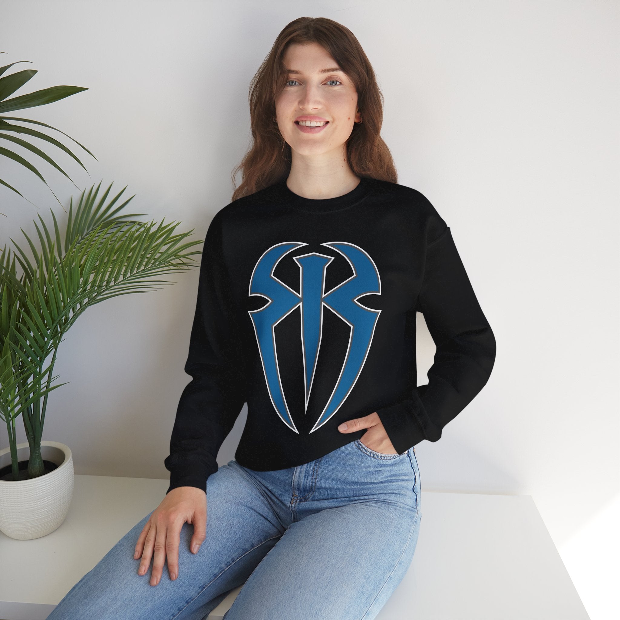 Roman Reigns Cool Graphic Design, Wrestling Fan Unisex Sweatshirt - Gift for Him or Her, Casual Outwear, Heavy Blend Crewneck Sweatshirt