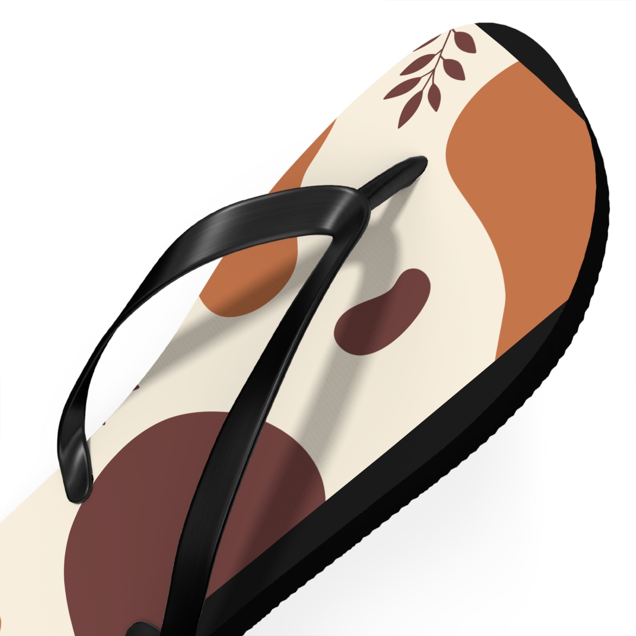 Beige and Brown Minimalist Design, Flip Flops for Women, Cute Designs, Everyday Use, Indoor Sleepers