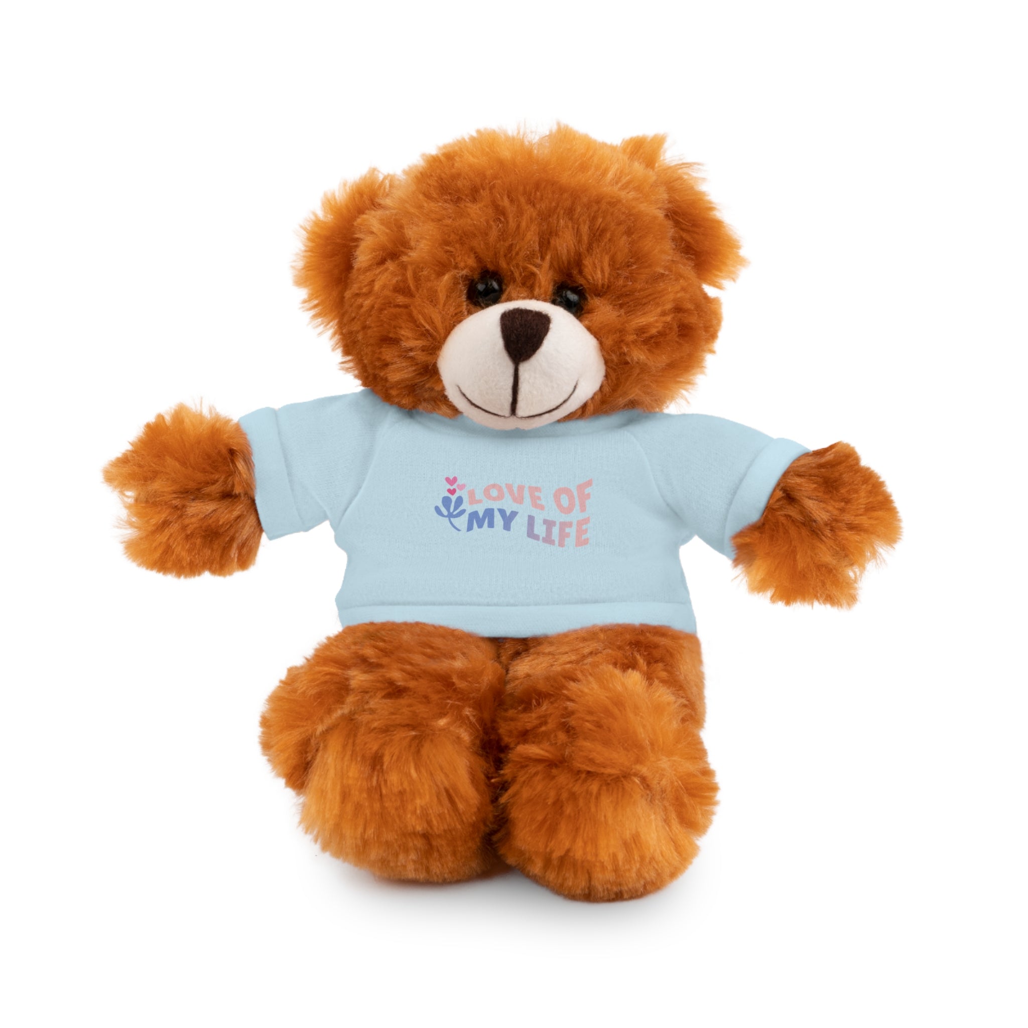 Teddy Bear Plushy, Love of My Life, Stuffed Animals Shirt Printed, Suitable for Soft Valentine's Day Gift