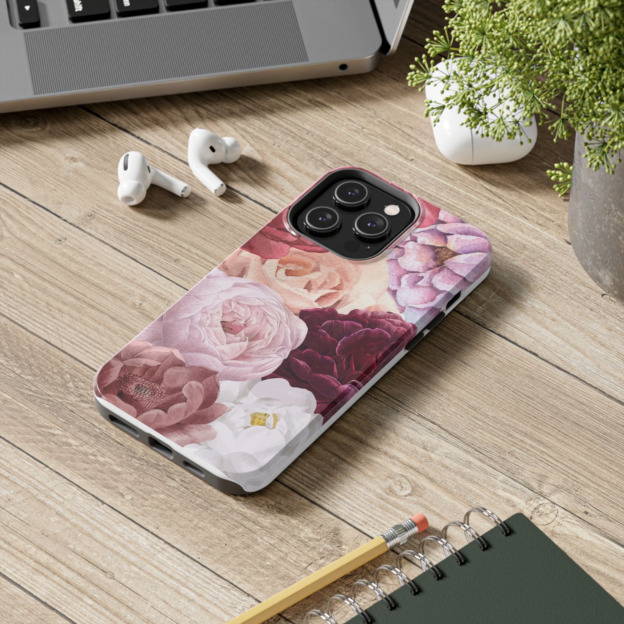 Pink Purple Watercolor Flower, Elegant Phone Cases, Stylish Phone Covers, Chic Phone Protectors, Fashionable Case for Her, Trendy Smartphone Accessories