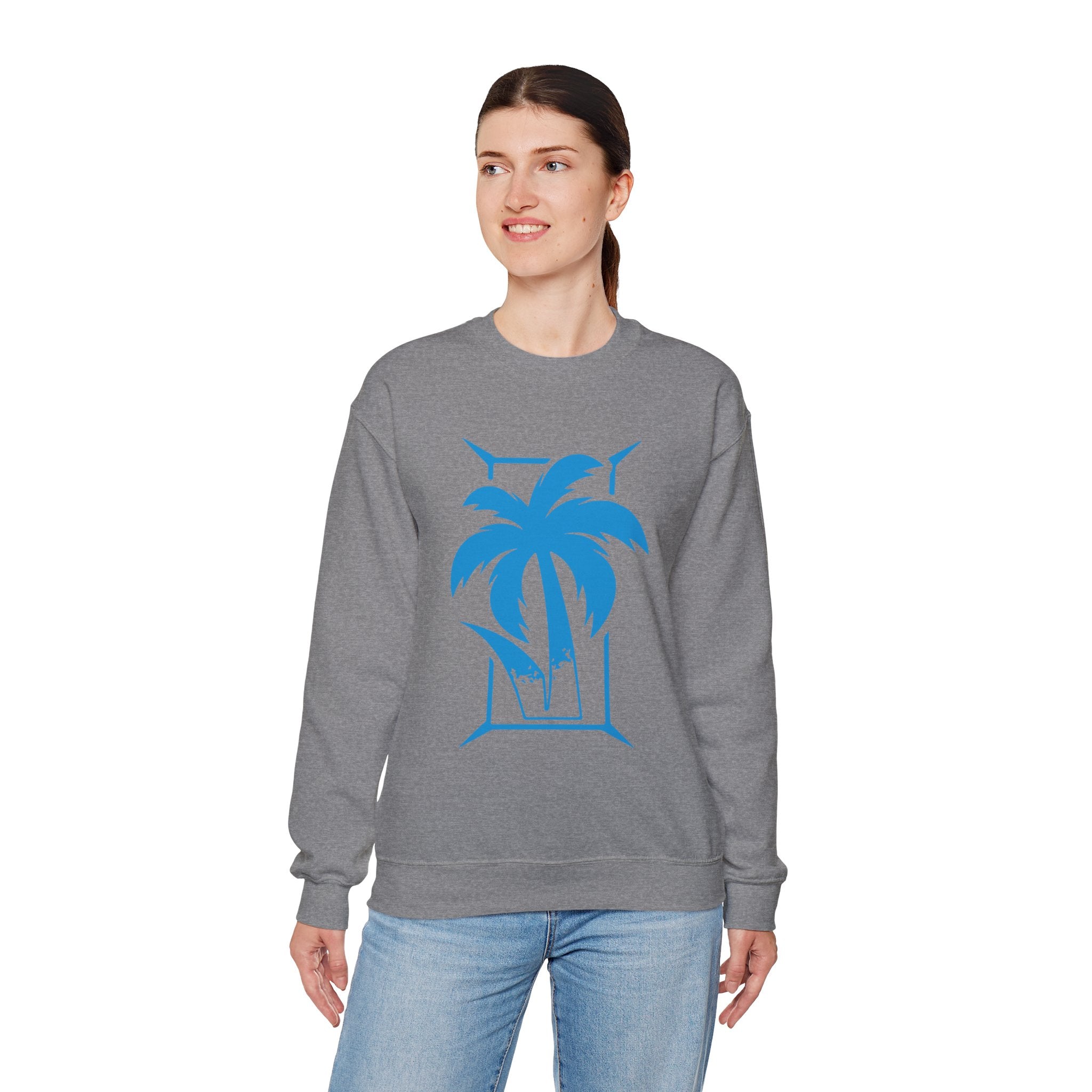 Palm Tree Design Jey Uso Sweatshirt, Wrestling Fan Unisex Sweatshirt - Gift for Him or Her, Casual Outwear, Heavy Blend Crewneck Sweatshirt