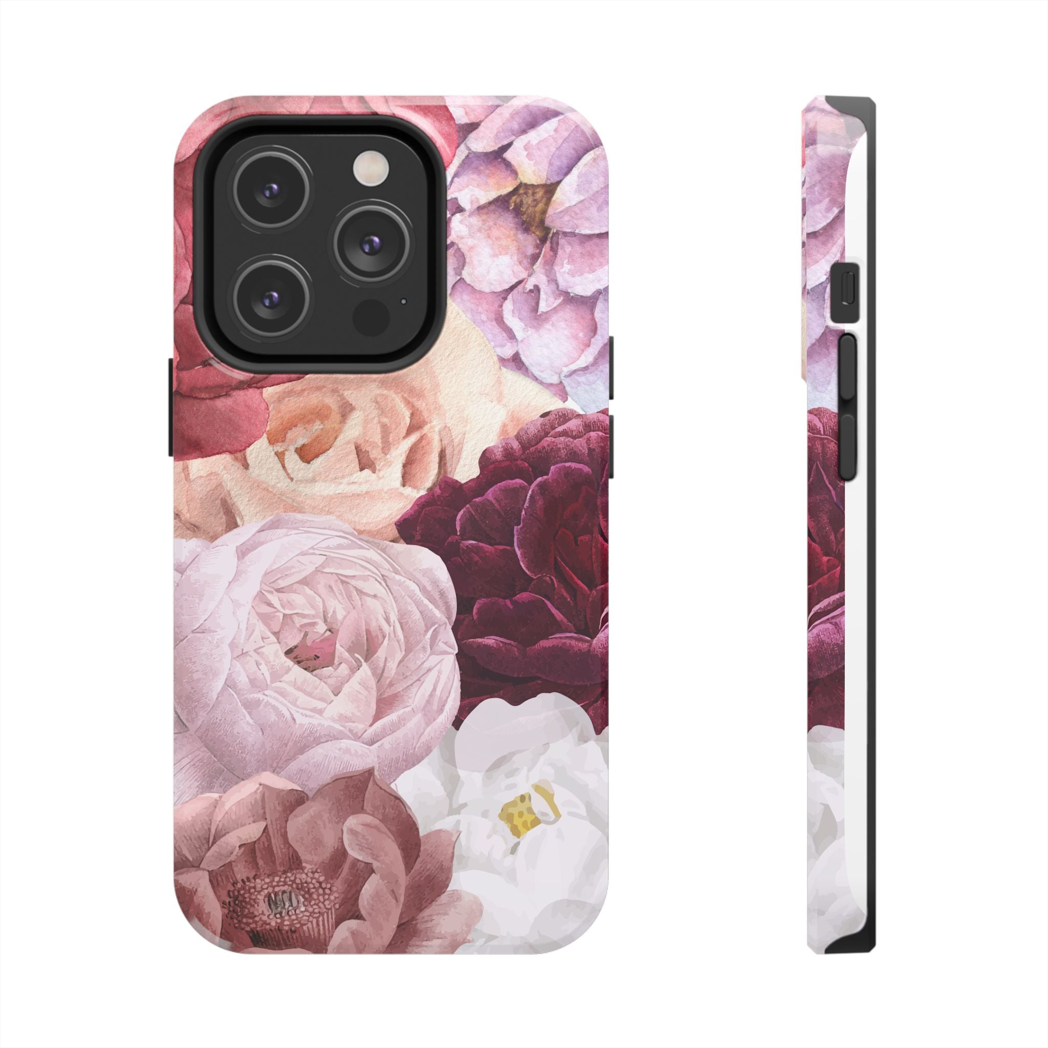 Pink Purple Watercolor Flower, Elegant Phone Cases, Stylish Phone Covers, Chic Phone Protectors, Fashionable Case for Her, Trendy Smartphone Accessories