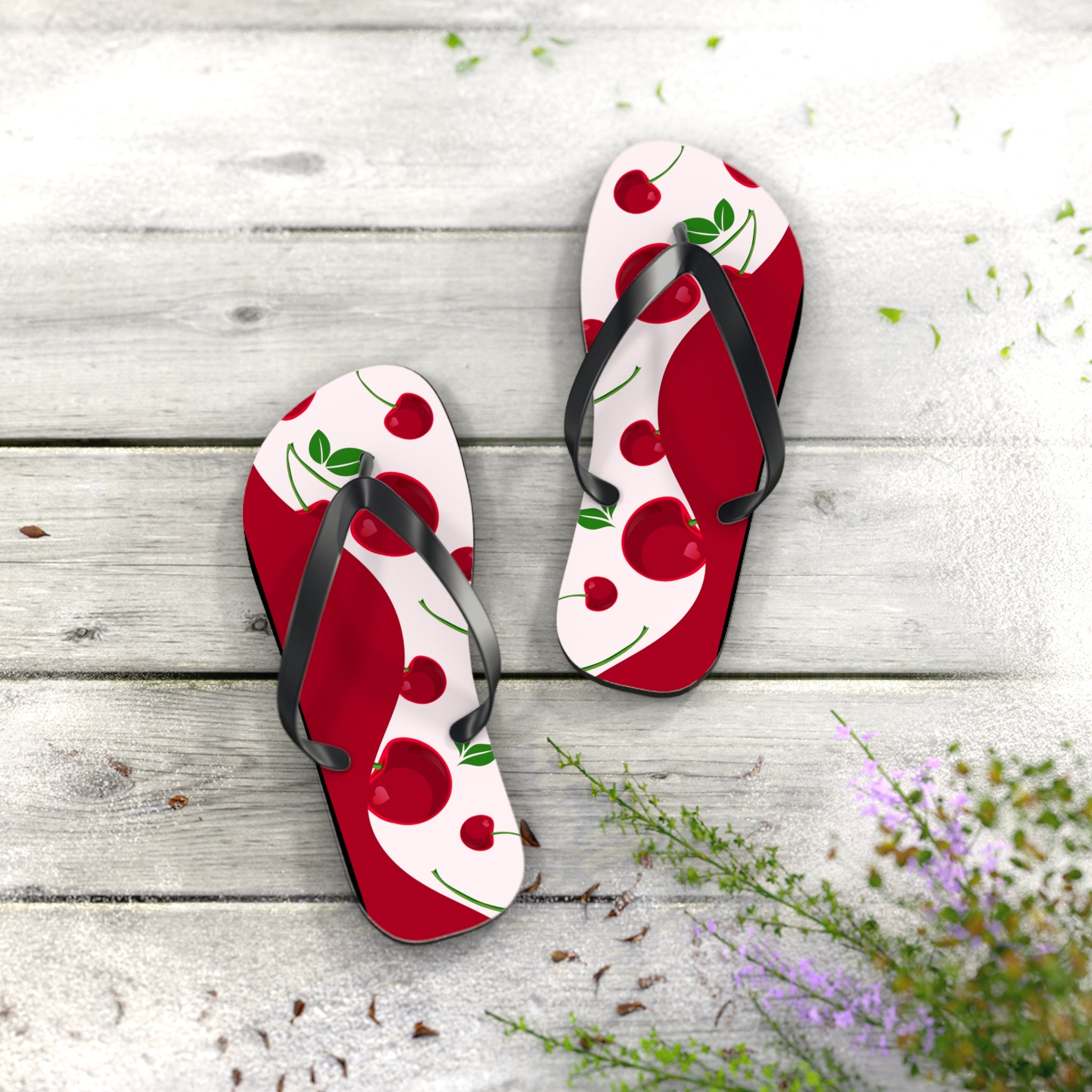 Red Cherries, Flip Flops for Women, Cute Designs, Everyday Use, Indoor Sleepers