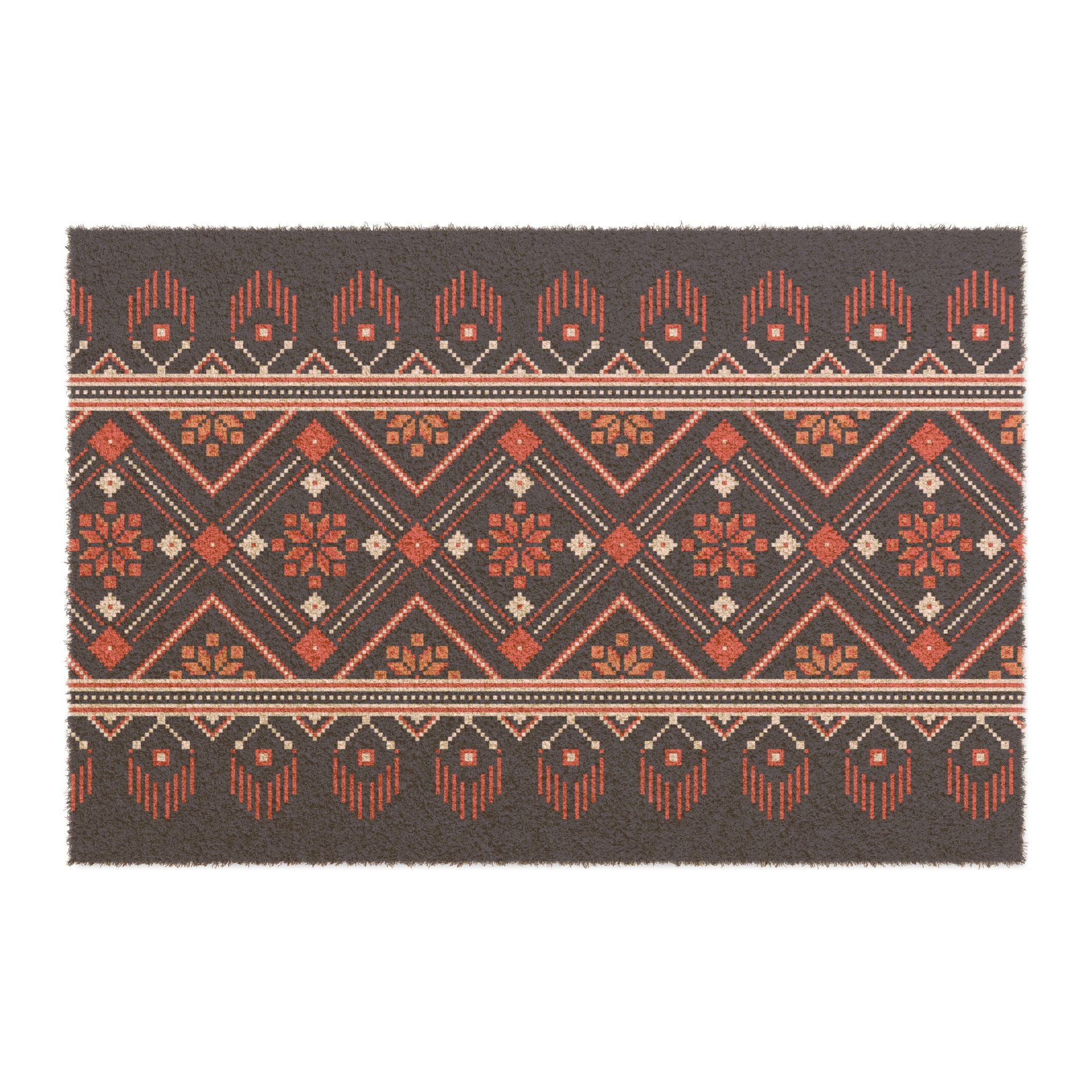 Vyshyvanka Pattern, Coir Doormat, Welcome Mat for Front Door Decor, Floor Mats with Non-Slip Backing, Home Office