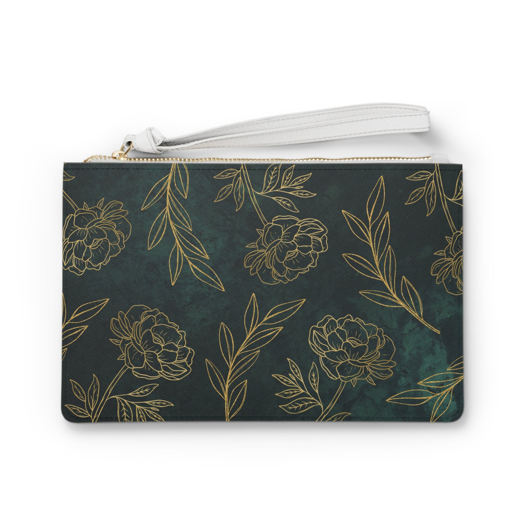 Green Gold Clutch Bag - Valentines Gift, Cute Design,  Women Wallet Wristlet Clutch, Purses for Women Wristlet, Handbags Small Wallet Purses, Ladies Gifts