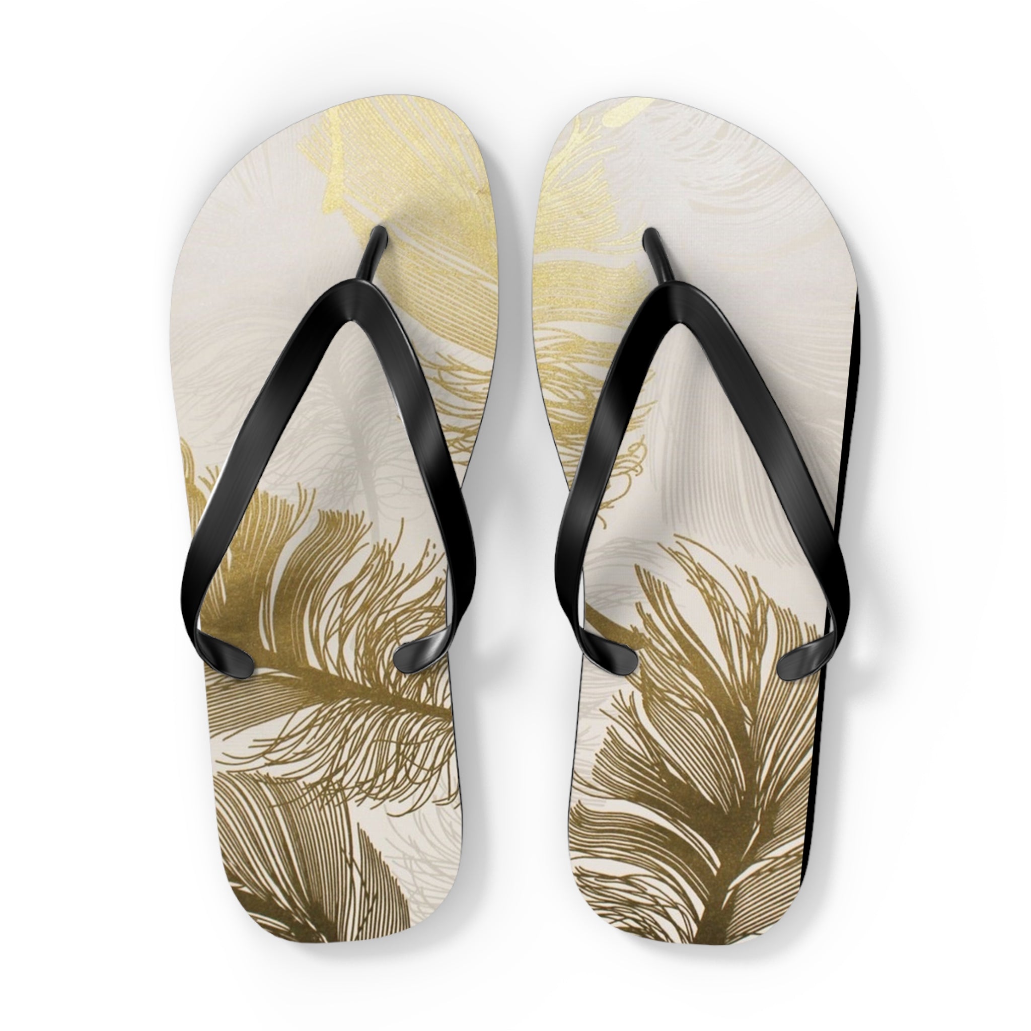 White and Gold Modern Design, Flip Flops for Women, Cute Designs, Everyday Use, Indoor Sleepers