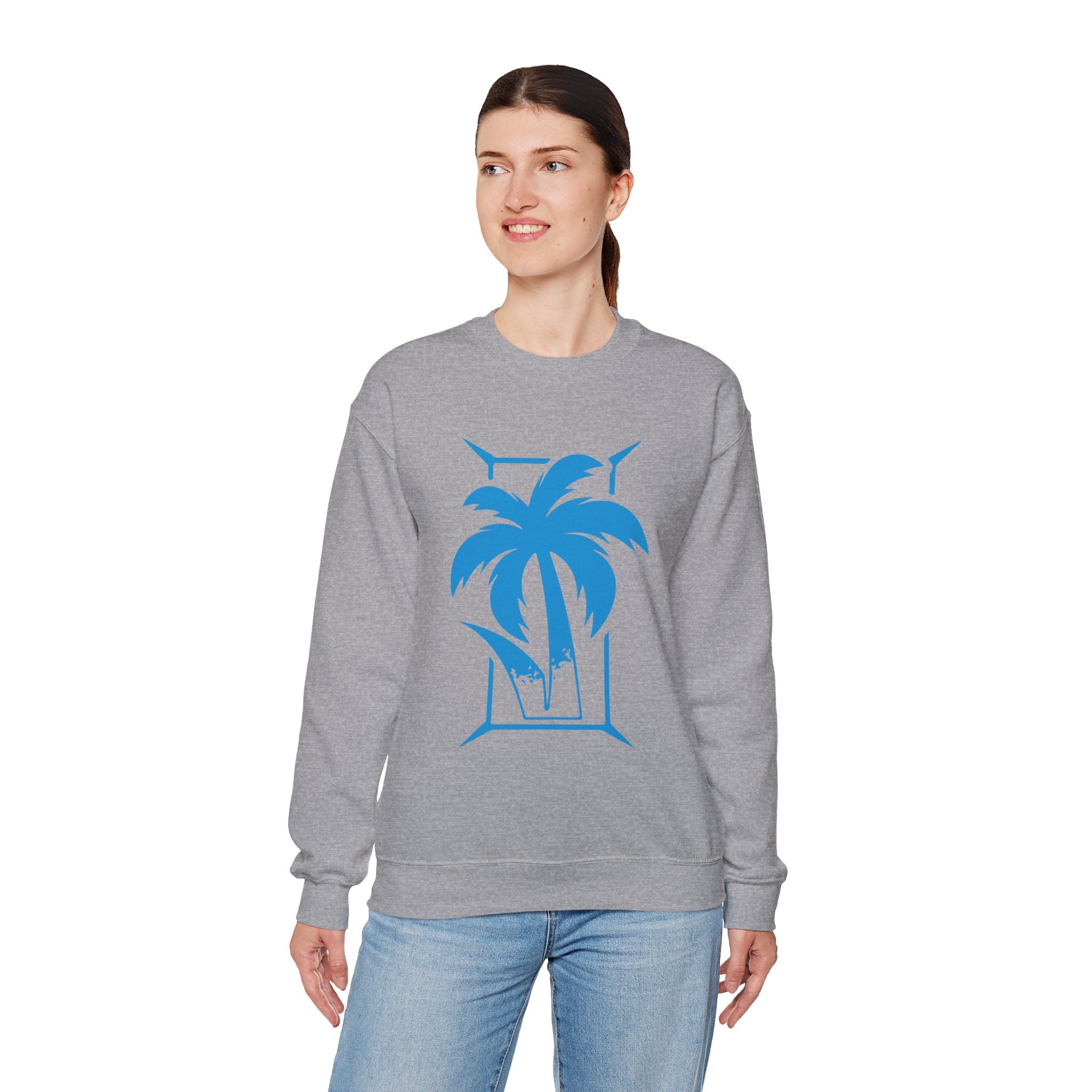 Palm Tree Design Jey Uso Sweatshirt, Wrestling Fan Unisex Sweatshirt - Gift for Him or Her, Casual Outwear, Heavy Blend Crewneck Sweatshirt