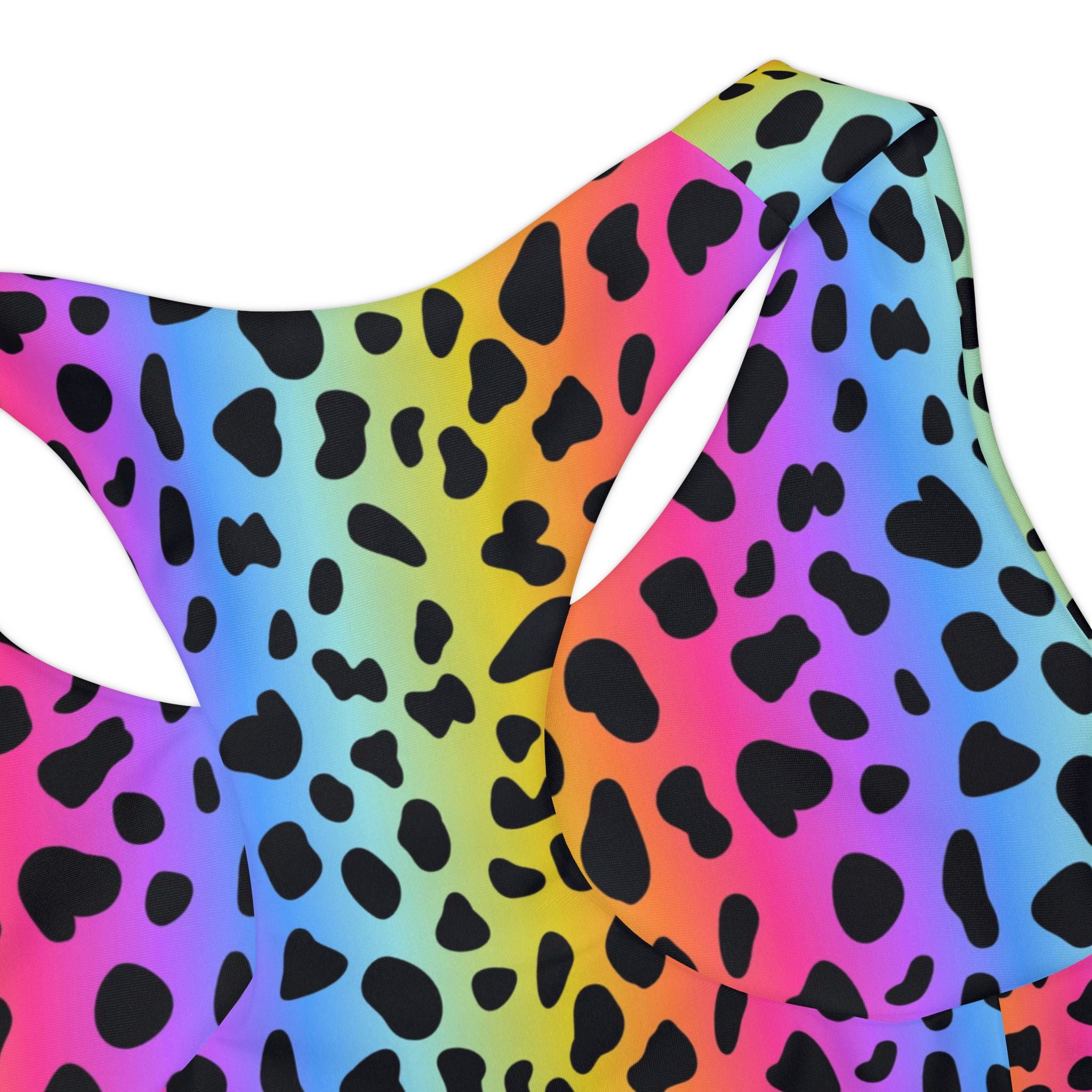 Colorful Rainbow Swimsuit Set, Animal Pattern Two Piece Bathing Suit, Cute Girls Swimwear, Summer Beach Outfit, Kids Swim Set