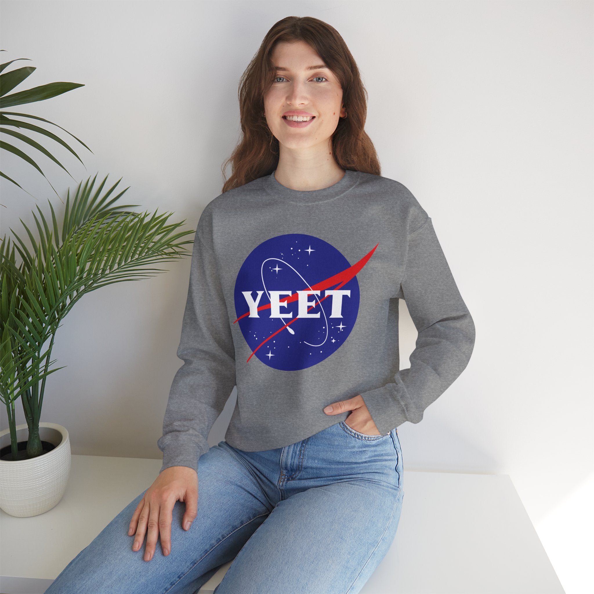 Yeet Nasa Sweatshirt  Design, Sports Sweatshirt, Wrestling Fan Unisex Sweatshirt - Gift for Him or Her, Casual Outwear, Heavy Blend Crewneck Sweatshirt