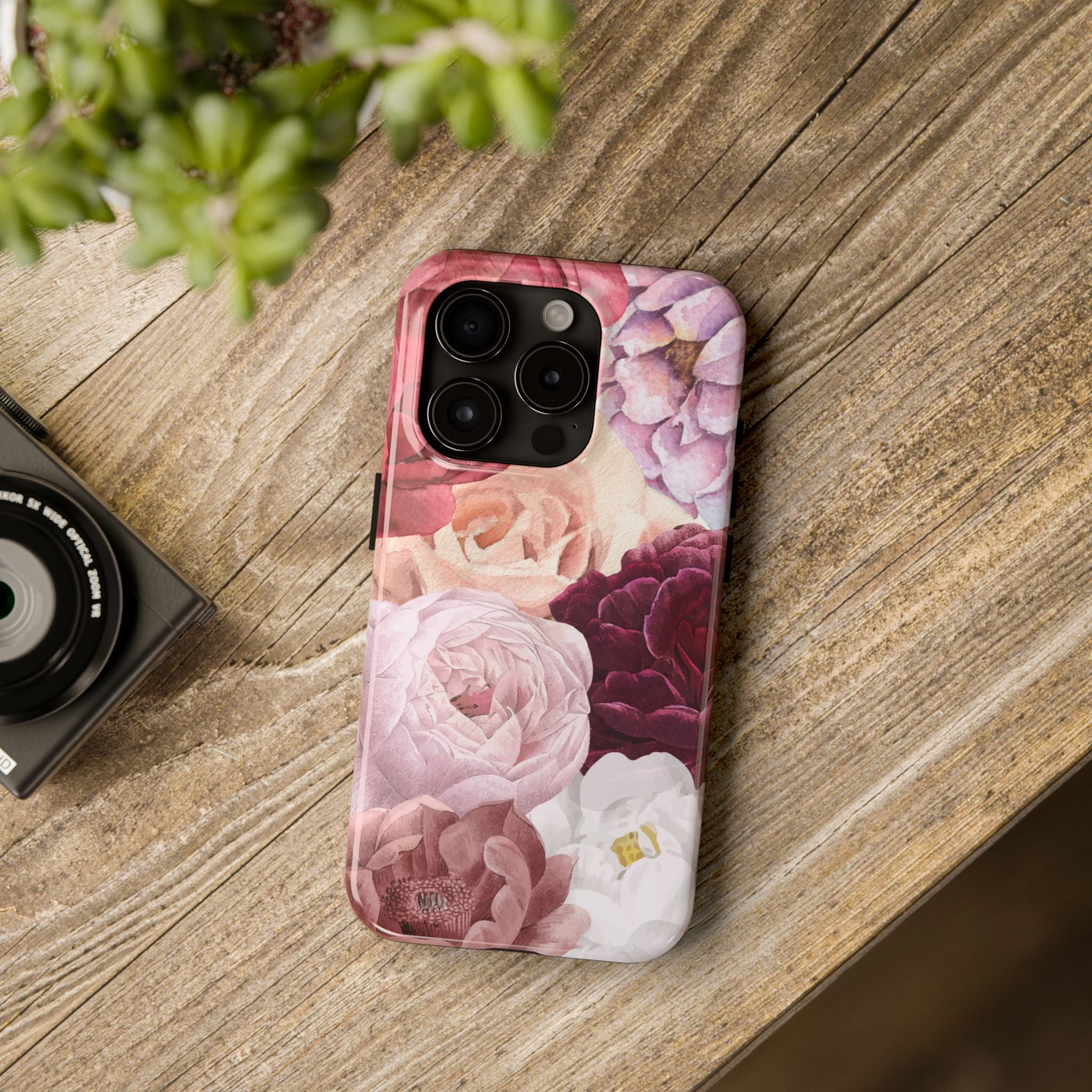 Pink Purple Watercolor Flower, Elegant Phone Cases, Stylish Phone Covers, Chic Phone Protectors, Fashionable Case for Her, Trendy Smartphone Accessories