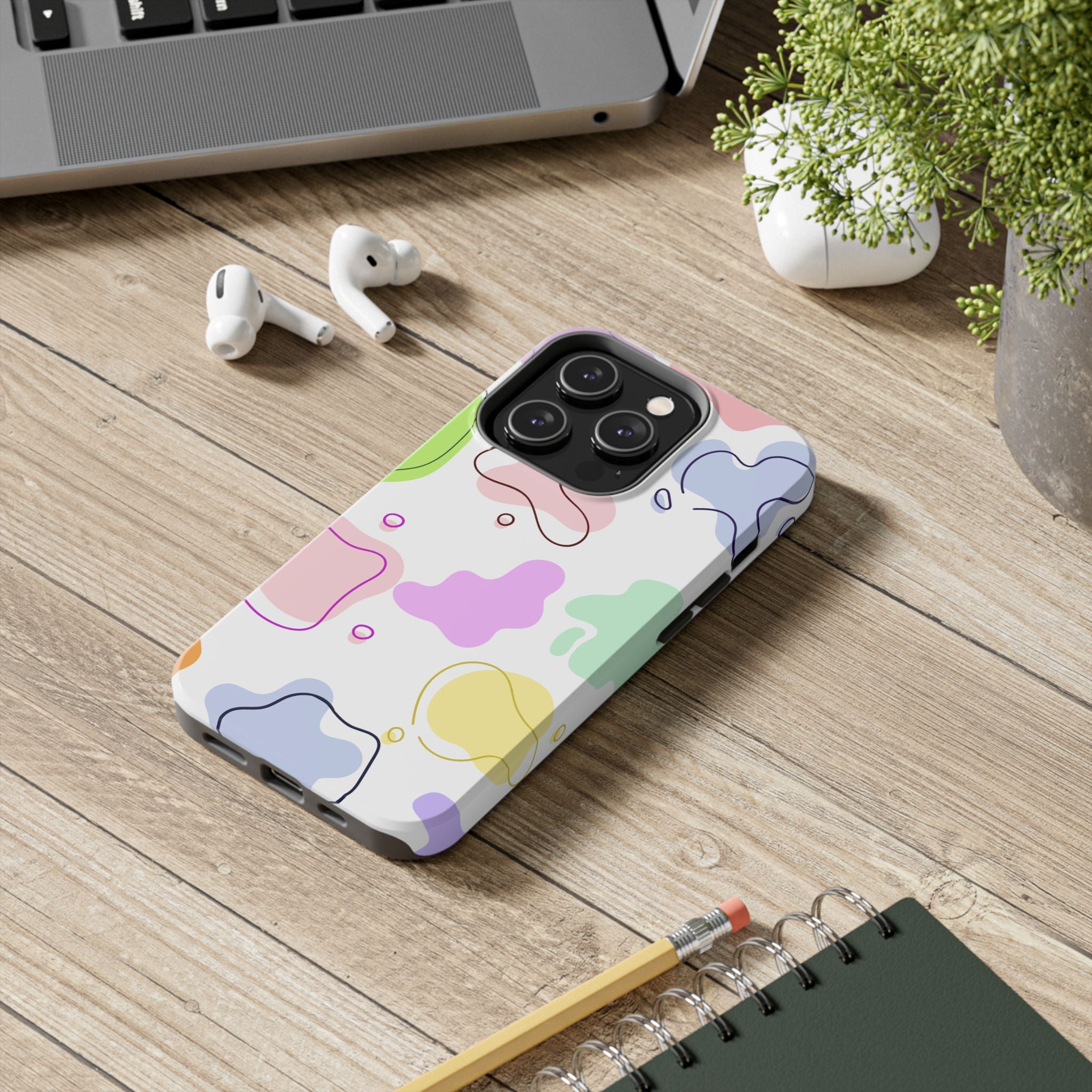 Colorful Pastel Abstract Patern, Elegant Phone Cases, Stylish Phone Covers, Chic Phone Protectors, Fashionable Case for Her, Trendy Smartphone Accessories