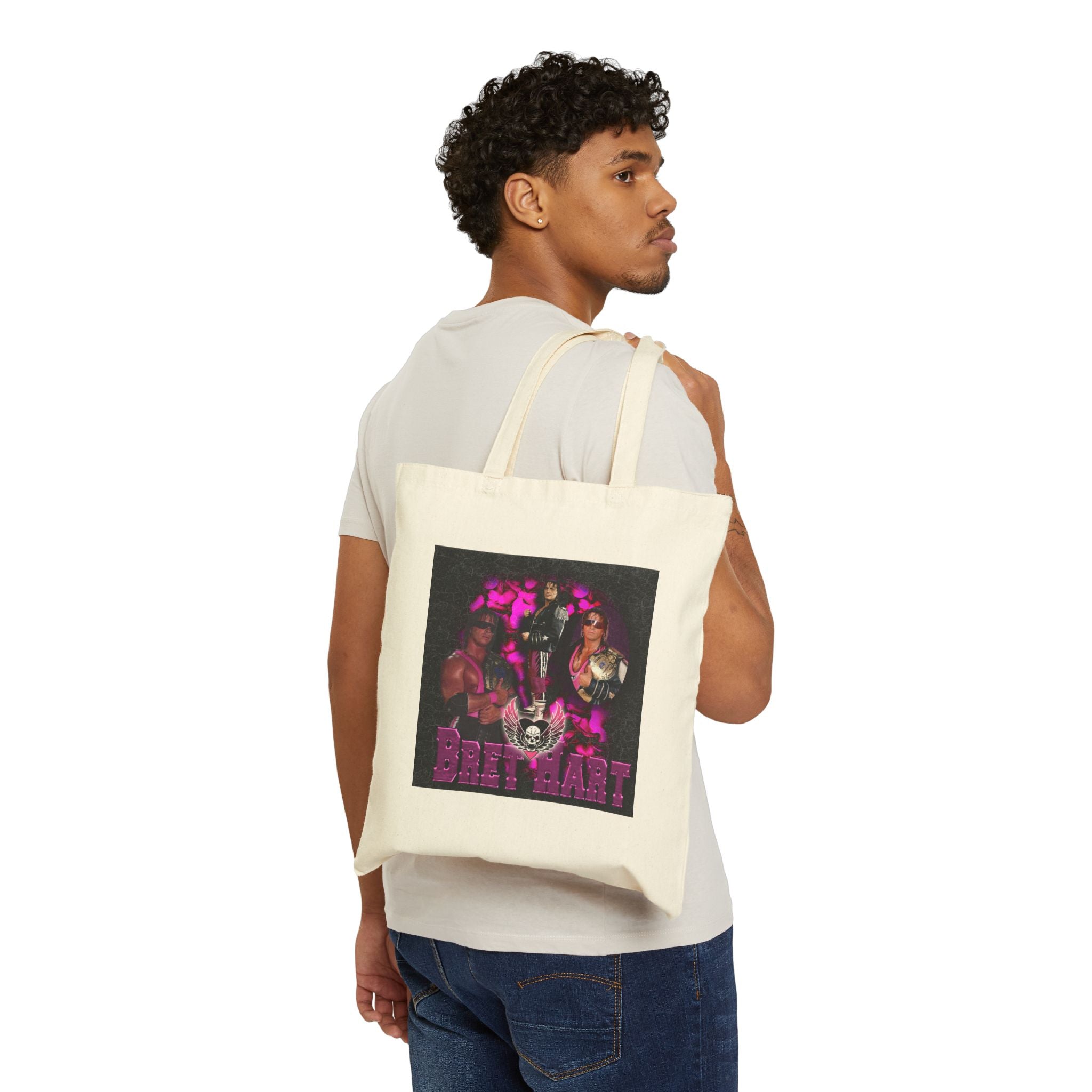 Bret Hart Design, Sports Fan Tote Bag, Unisex , Gift Tote Bag for Him-Her