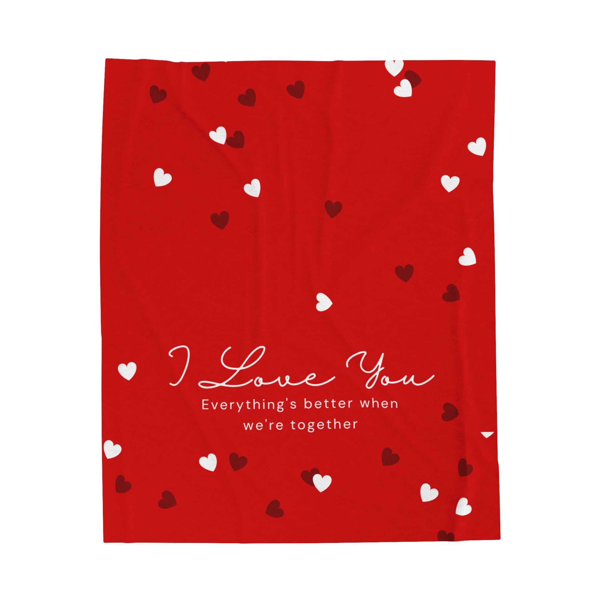 Fleece Blanket - Red Simple Hearts Love You - Valentine's Couple Gifts for Men, Women - Super Cozy Comfy - Christmas, Wedding, Anniversary, Birthday Gifts for Him, Her, Gifts for Boyfriend, Girlfriend