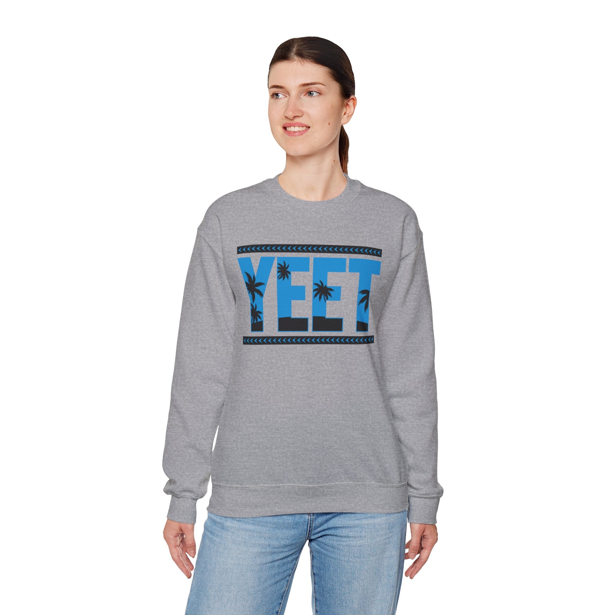 Blue Black Yeet Sweatshirt, Wrestling Fan Unisex Sweatshirt - Gift for Him or Her, Casual Outwear, Heavy Blend Crewneck Sweatshirt