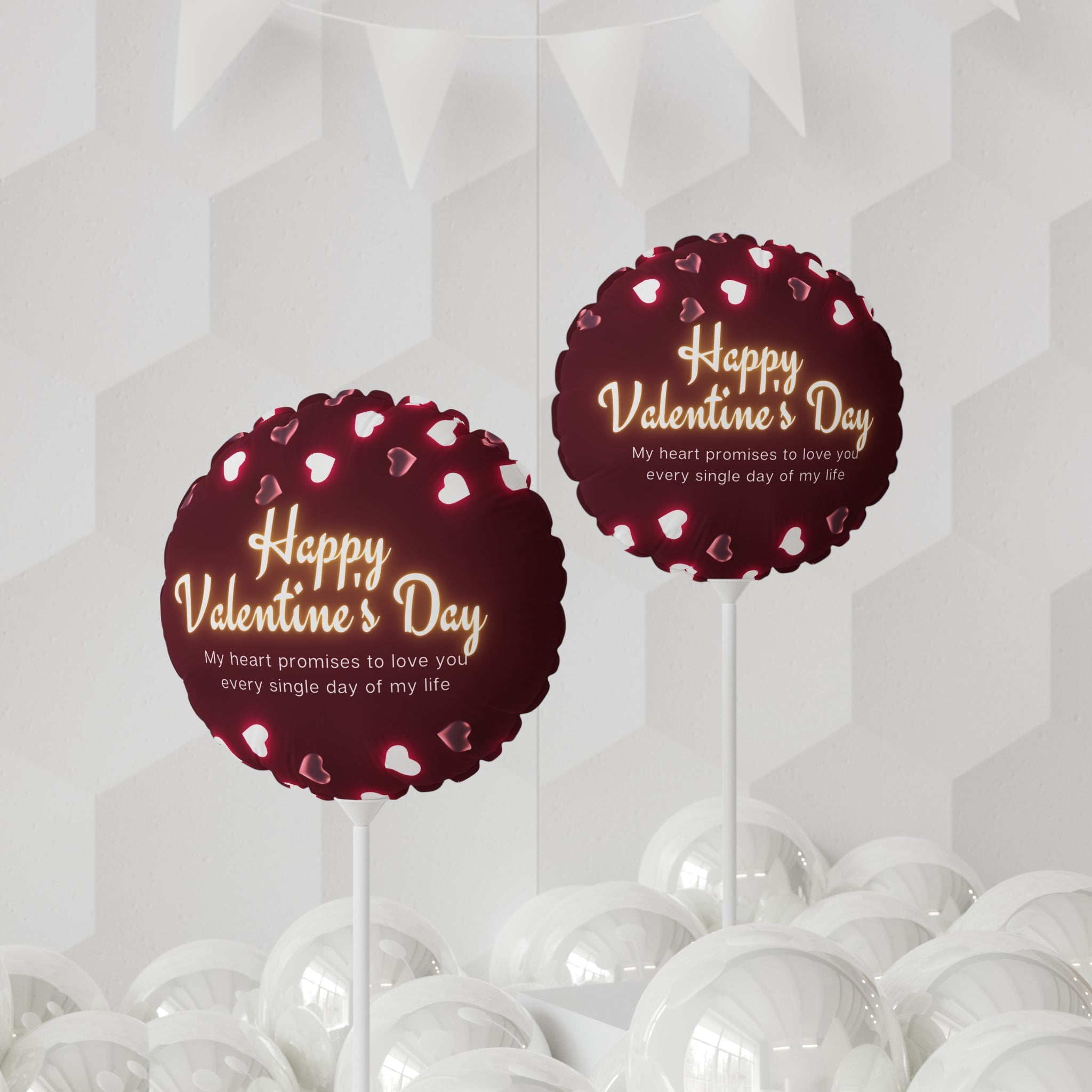 Valentine's Day- Promises - Balloons, Romantic Heart-Shaped Decorations and Words, Love Party Supplies, Anniversary Celebration