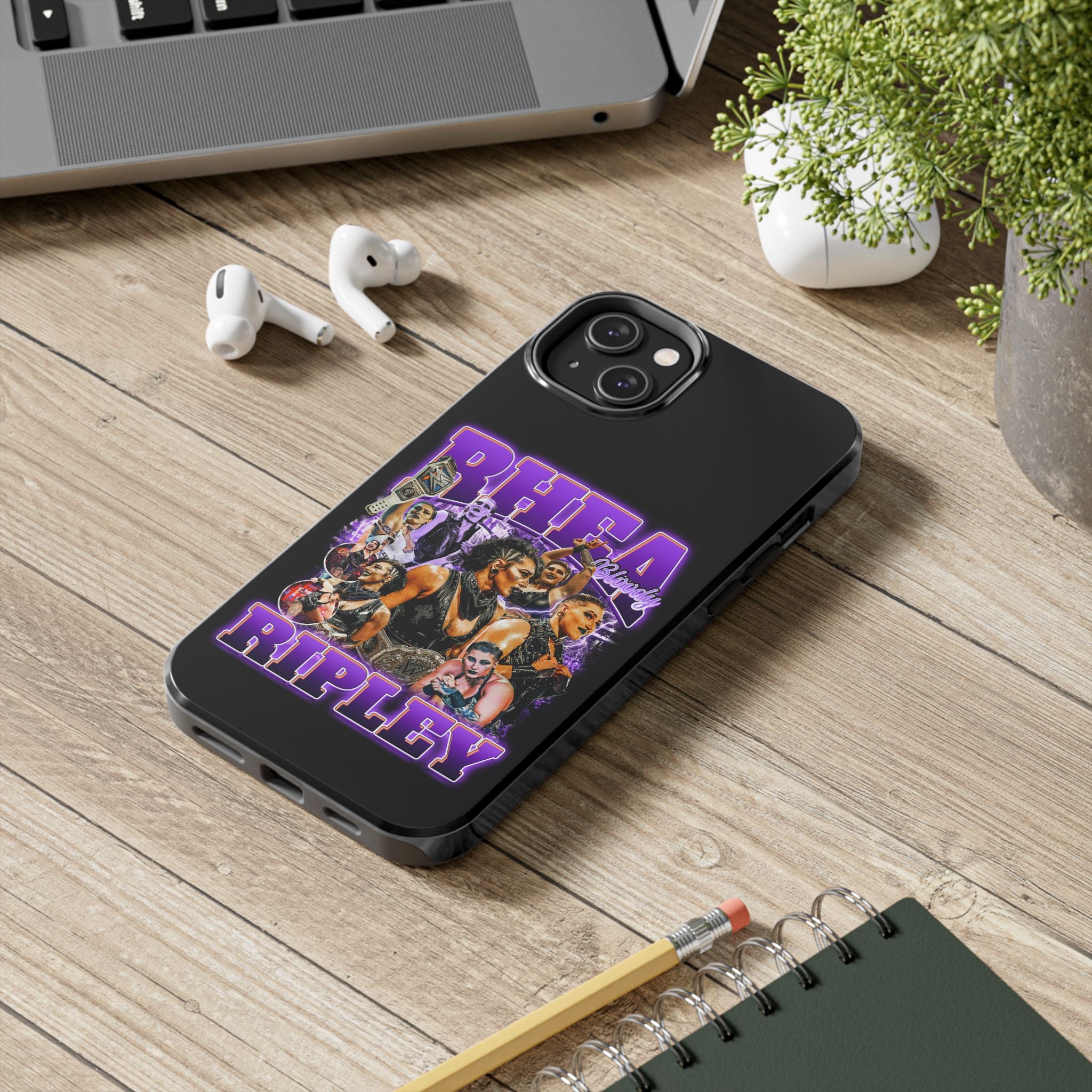 Rhea Ripley Graphic Portrait Design, iPhone and Samsung Case Cool Graphic Sports Fan Phone Case