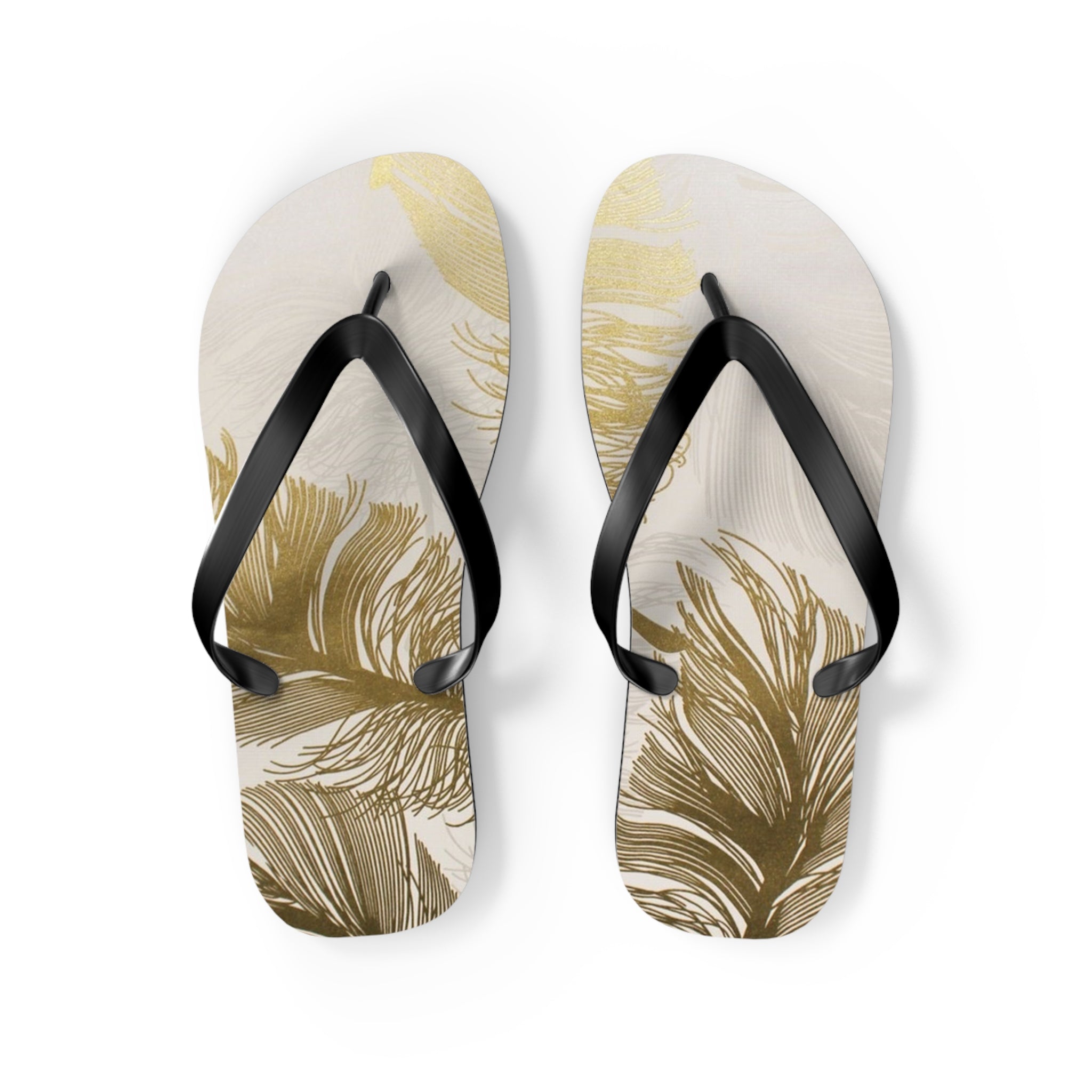 White and Gold Modern Design, Flip Flops for Women, Cute Designs, Everyday Use, Indoor Sleepers