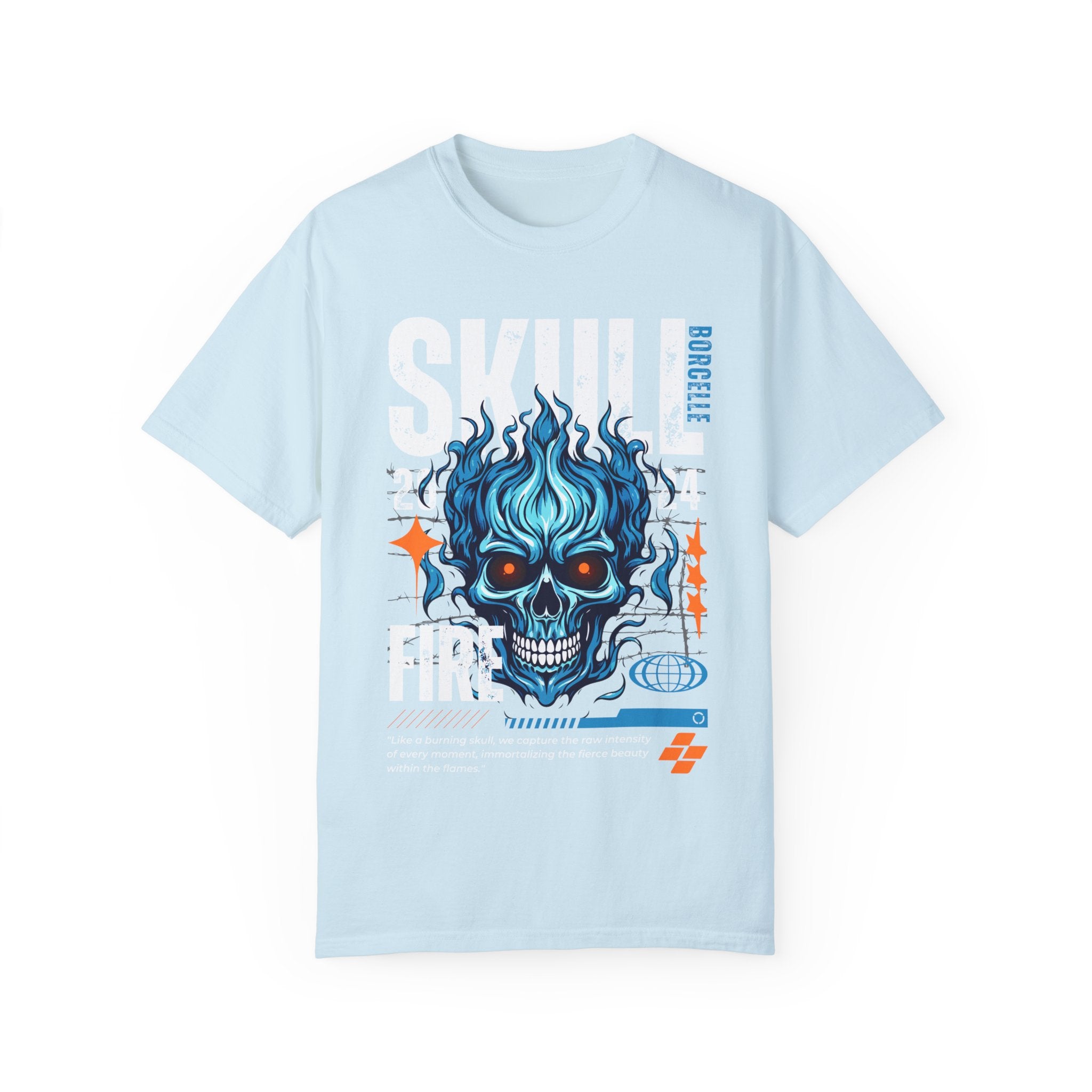 Skull Fire, Graphic Design Unisex T-shirt, Casual Cotton Outwear, Gift for Him- Gift for Her, Stylish Tee, Cool Shirt, Trendy Apparel, Comfortable Top,