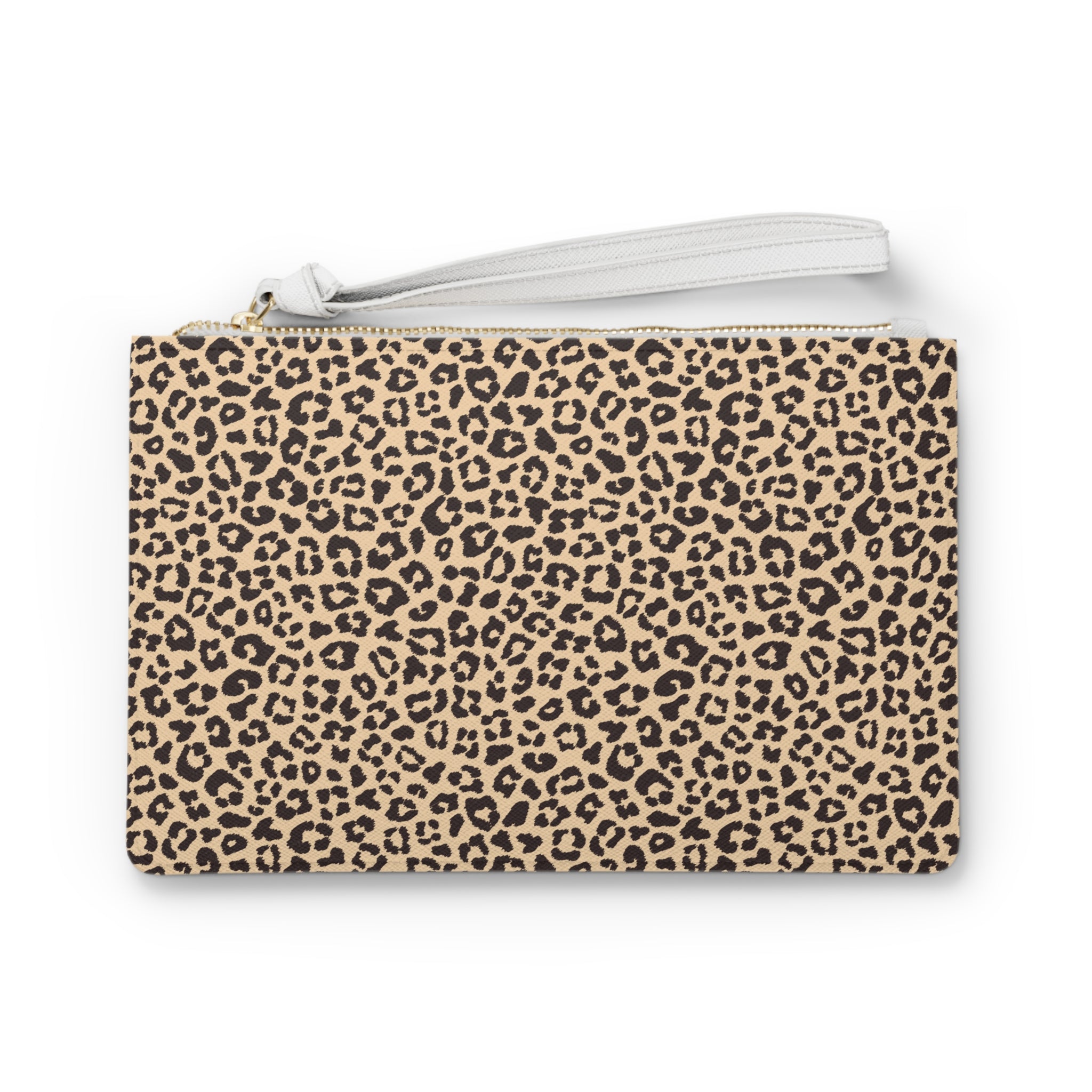 Beige Leopard Print Clutch Bag - Valentines Gift, Cute Design,  Women Wallet Wristlet Clutch, Purses for Women Wristlet, Handbags Small Wallet Purses, Ladies Gifts