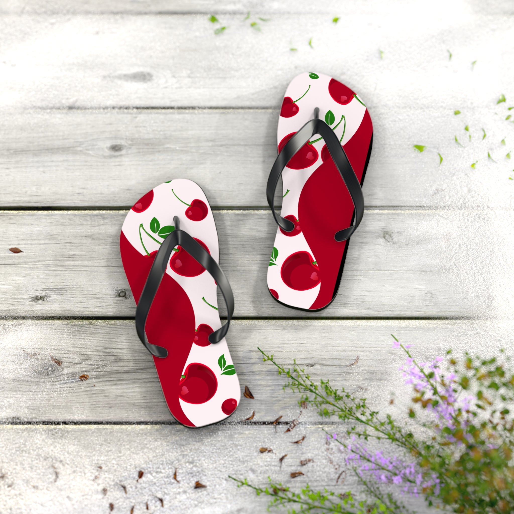 Red Cherries, Flip Flops for Women, Cute Designs, Everyday Use, Indoor Sleepers