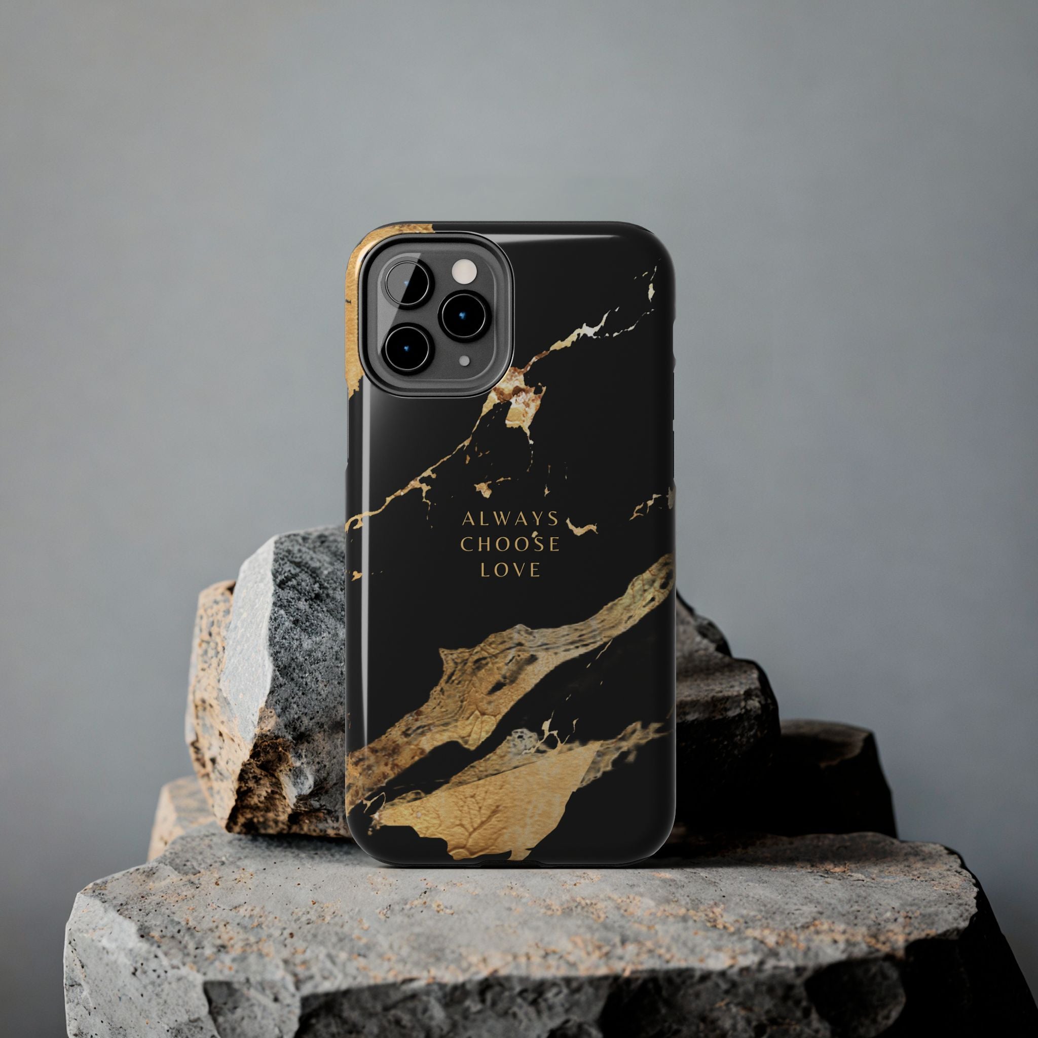 Black Gold Always Choose Love, Elegant Phone Cases, Stylish Phone Covers, Chic Phone Protectors, Fashionable Case for Her, Trendy Smartphone Accessories