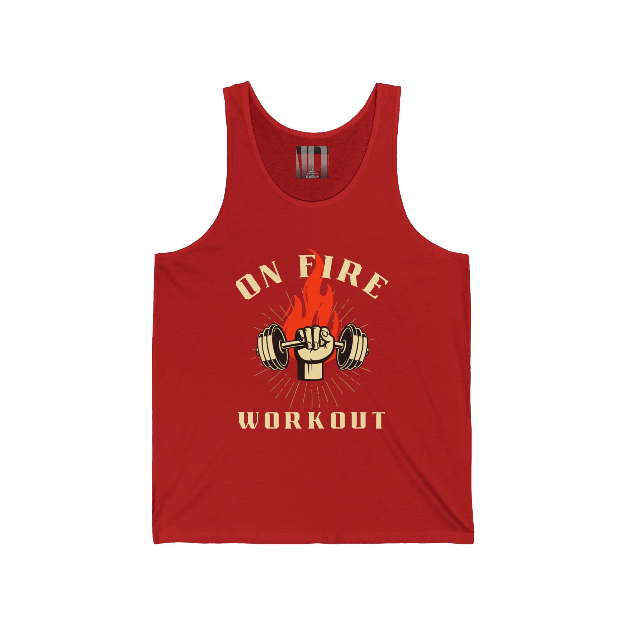 On Fire, Gym Dudes Tank Top, Workout Sleeveless Shirt, Fitness Muscle Tee, Athletic Unisex Jersey Tank, Bodybuilding Tank, Exercise Vest