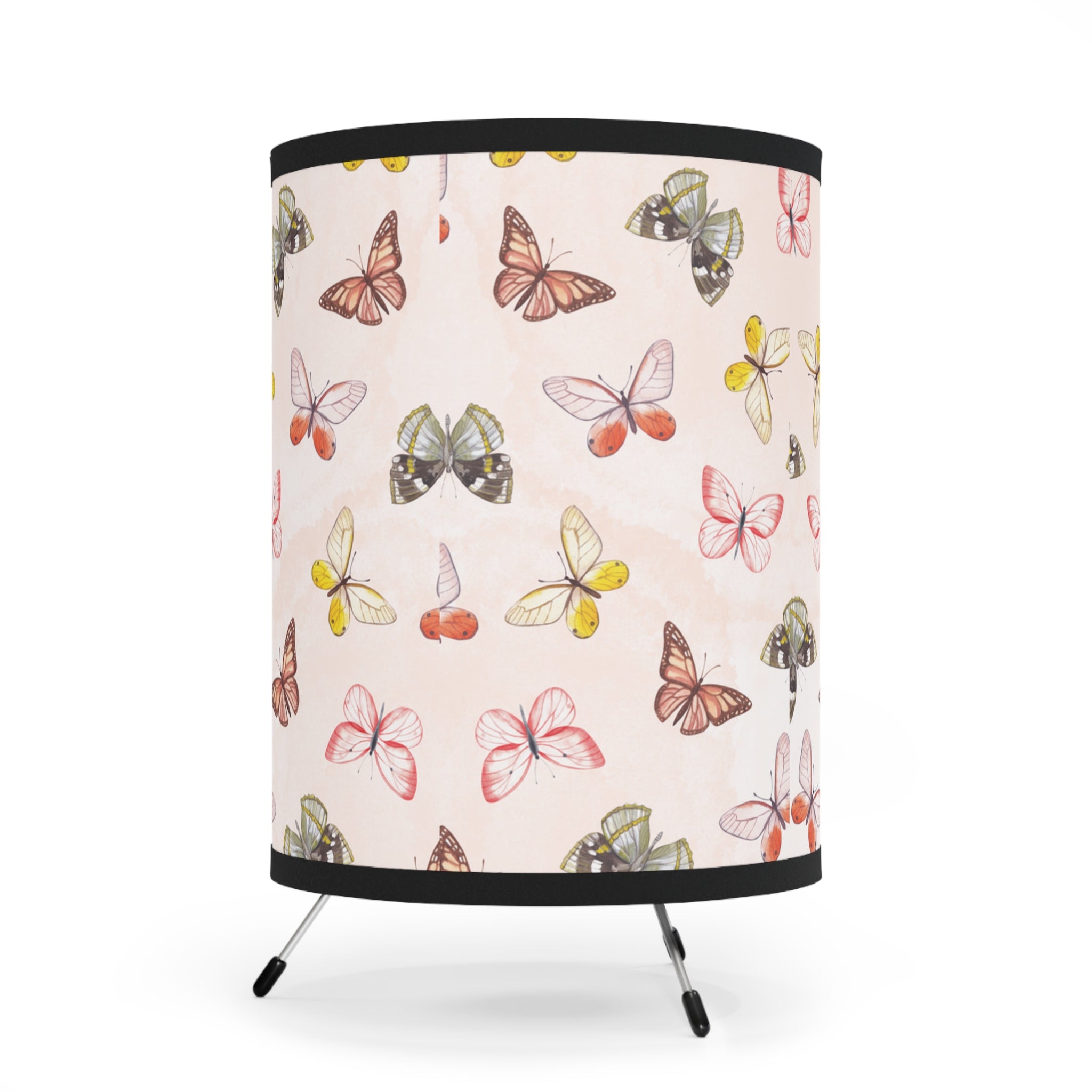 Delicate Pink Butterflies Lamp, Desk Lamp for Bedroom, Living Room, Modern Style, Floral Bedside Lamp, Home Decor