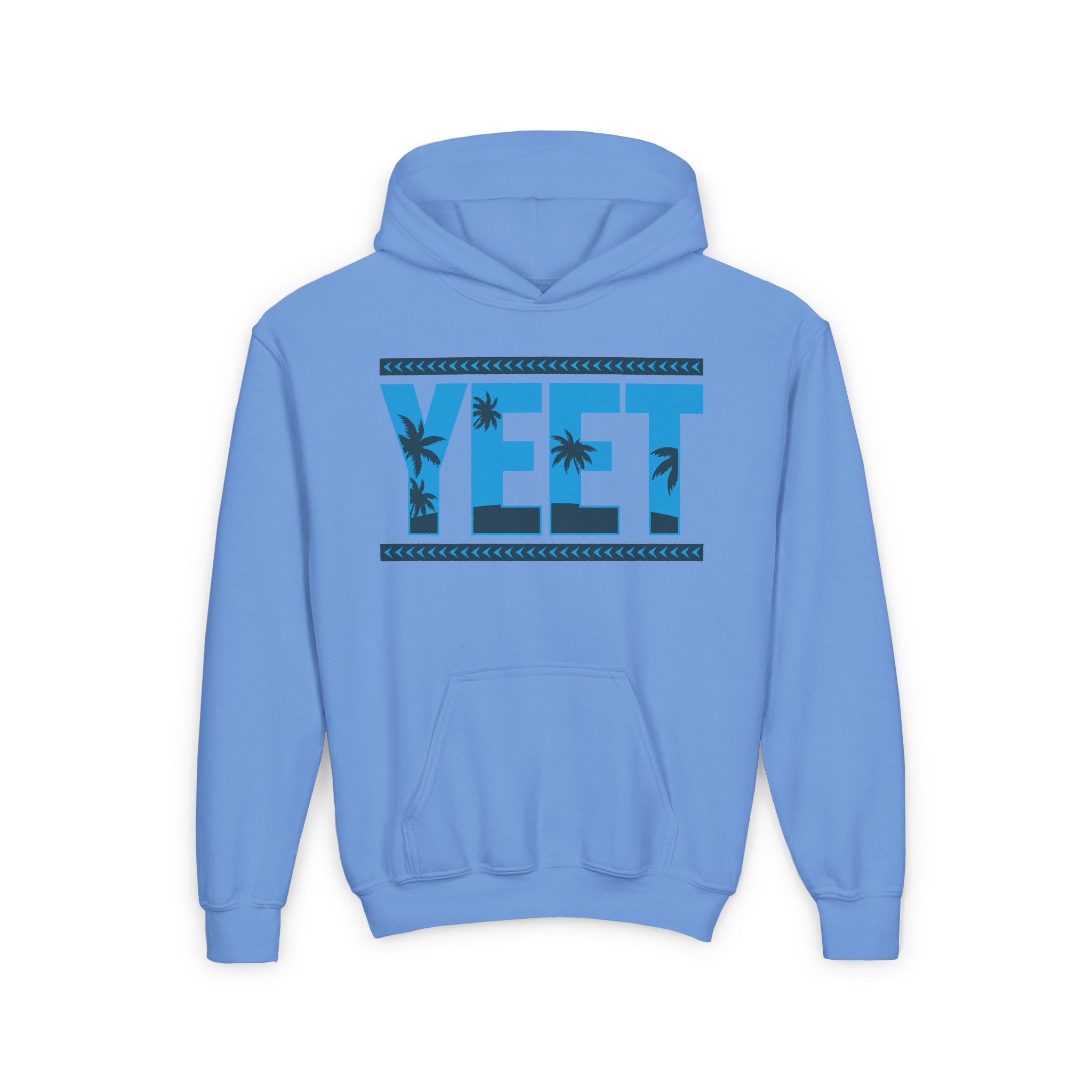 Yeet Two Color Blue Grey Shirt Design, Sports Fan Kids Hoodies - Youth Heavy Blend Hooded Sweatshirt, Unisex Wrestling Fan Hoodies, Gift for Her-Him, Casual Outwear