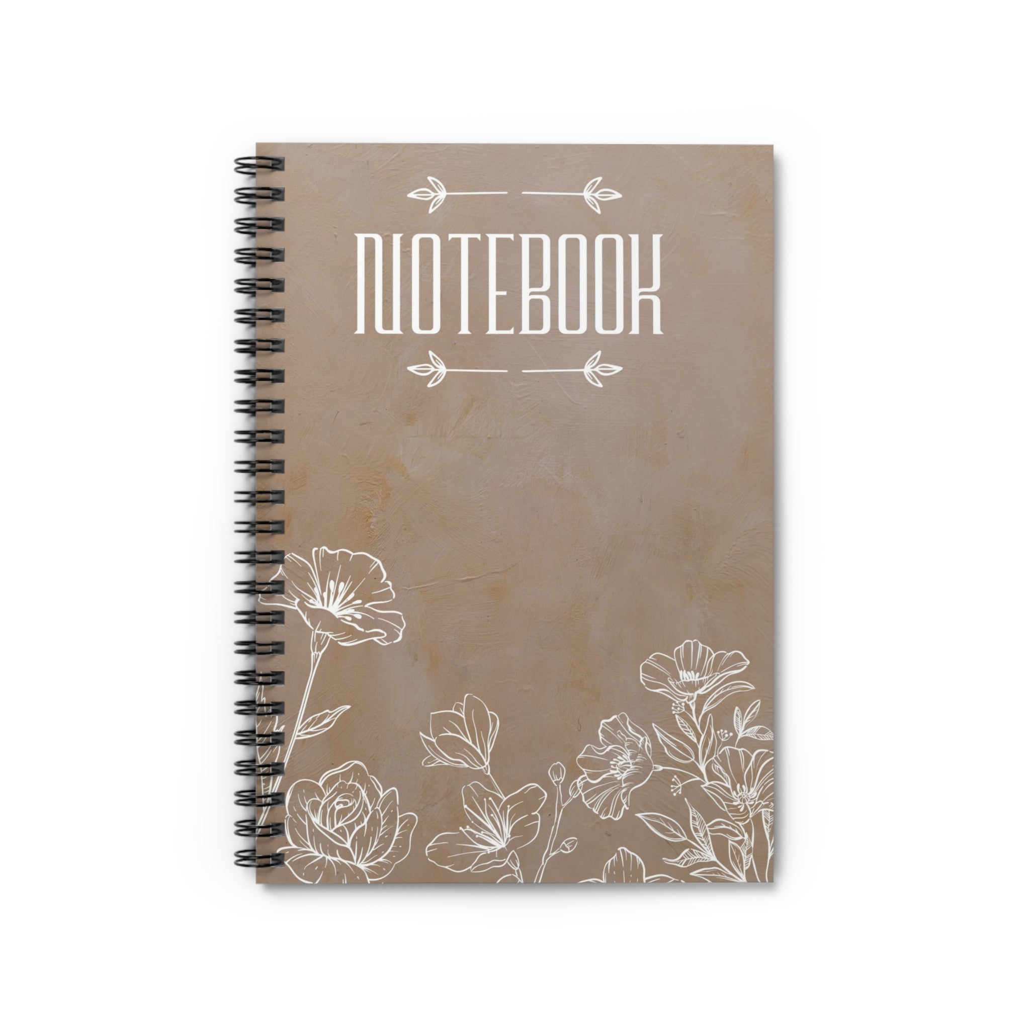 White Black Minimalist Notebook, Spiral Notebook - Ruled Line, Notebook, Office Supplies, School Supplies