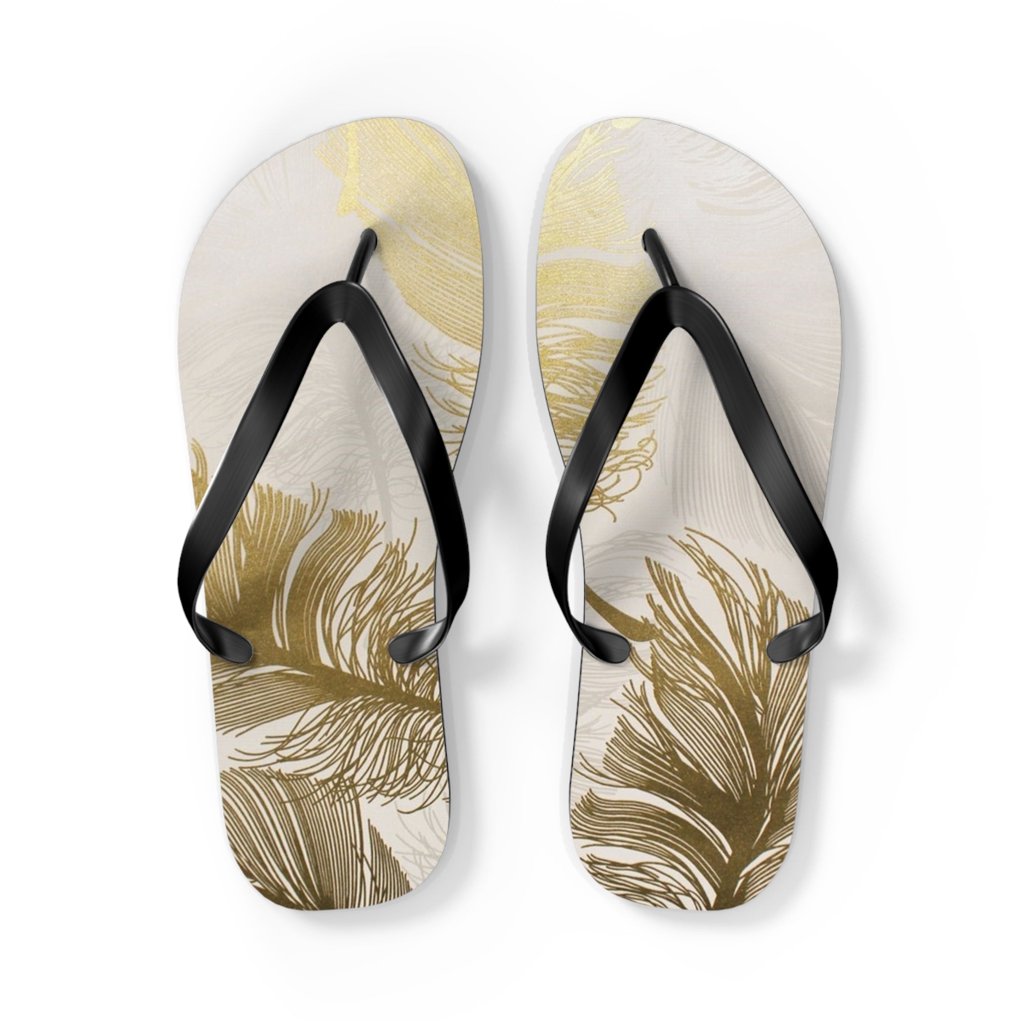 White and Gold Modern Design, Flip Flops for Women, Cute Designs, Everyday Use, Indoor Sleepers