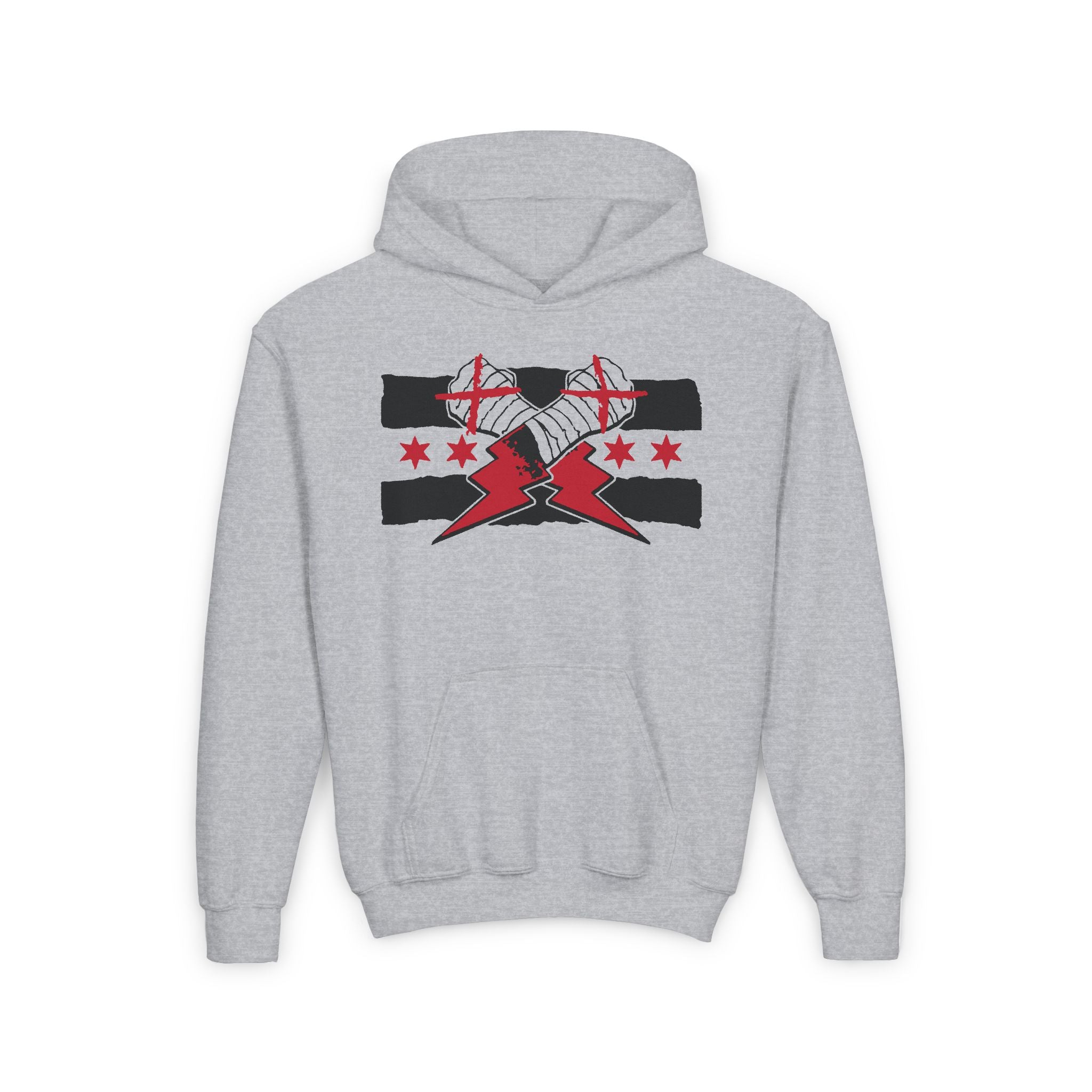 CM Punk Flag Design, Sports Fan Kids Hoodies - Youth Heavy Blend Hooded Sweatshirt, Unisex Wrestling Fan Hoodies, Gift for Her-Him, Casual Outwear