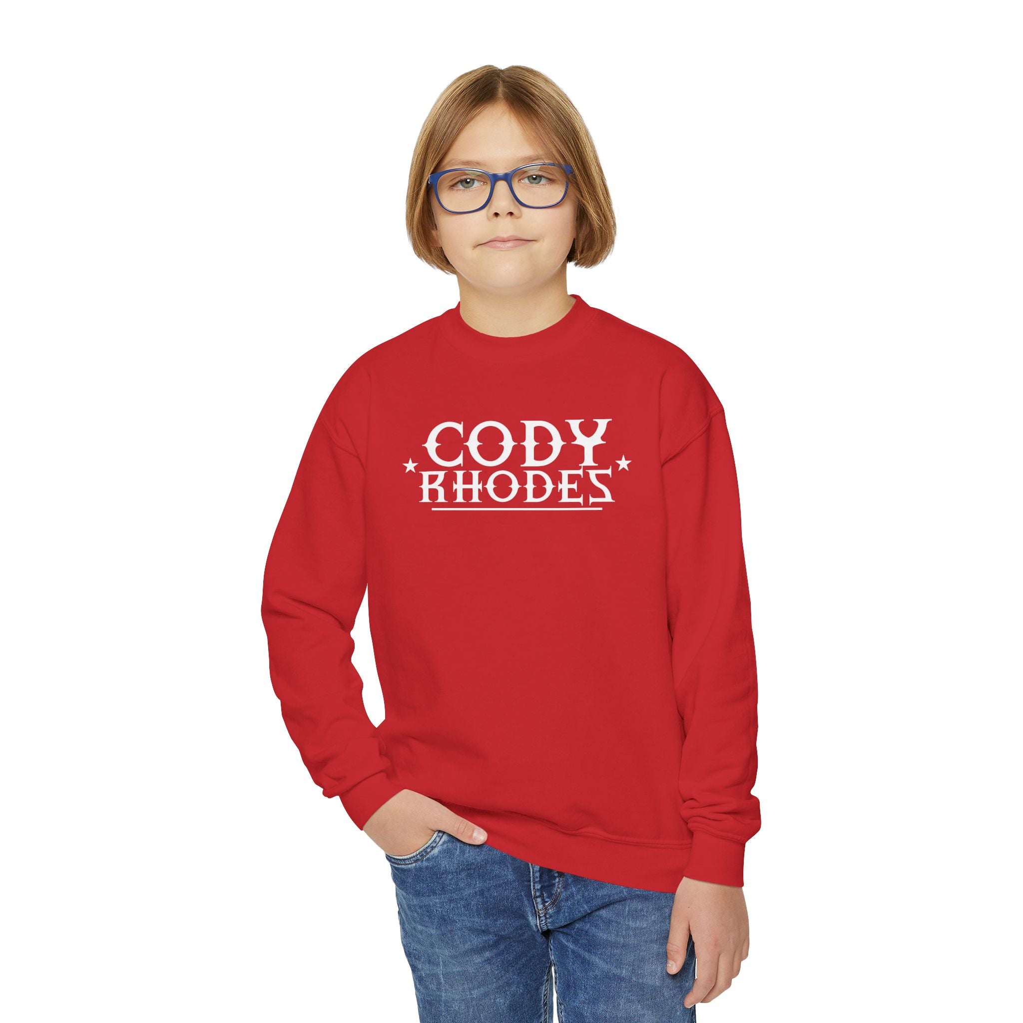 Cody Rhodes Graphic Text Design, Youth Sports Fan Crewneck Sweatshirt for Kids, Perfect Gift for Kids, Unisex Sweatshirt, Casual Outwear