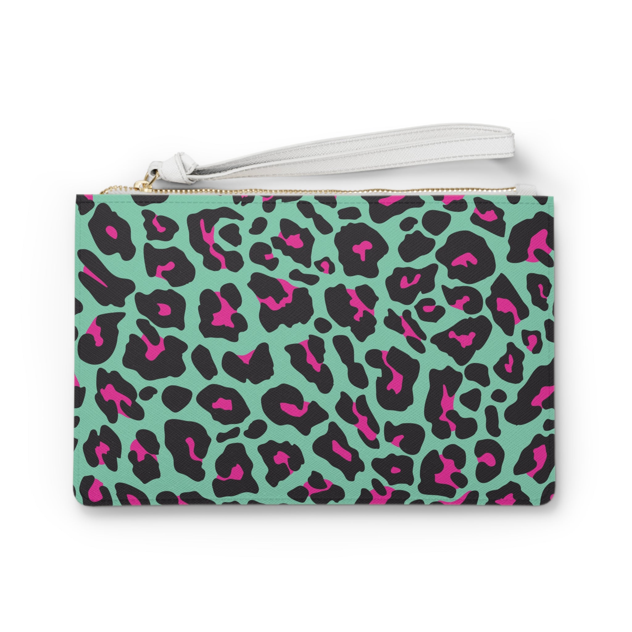 Green And Pink Leopard Print Clutch Bag - Valentines Gift, Cute Design,  Women Wallet Wristlet Clutch, Purses for Women Wristlet, Handbags Small Wallet Purses, Ladies Gifts