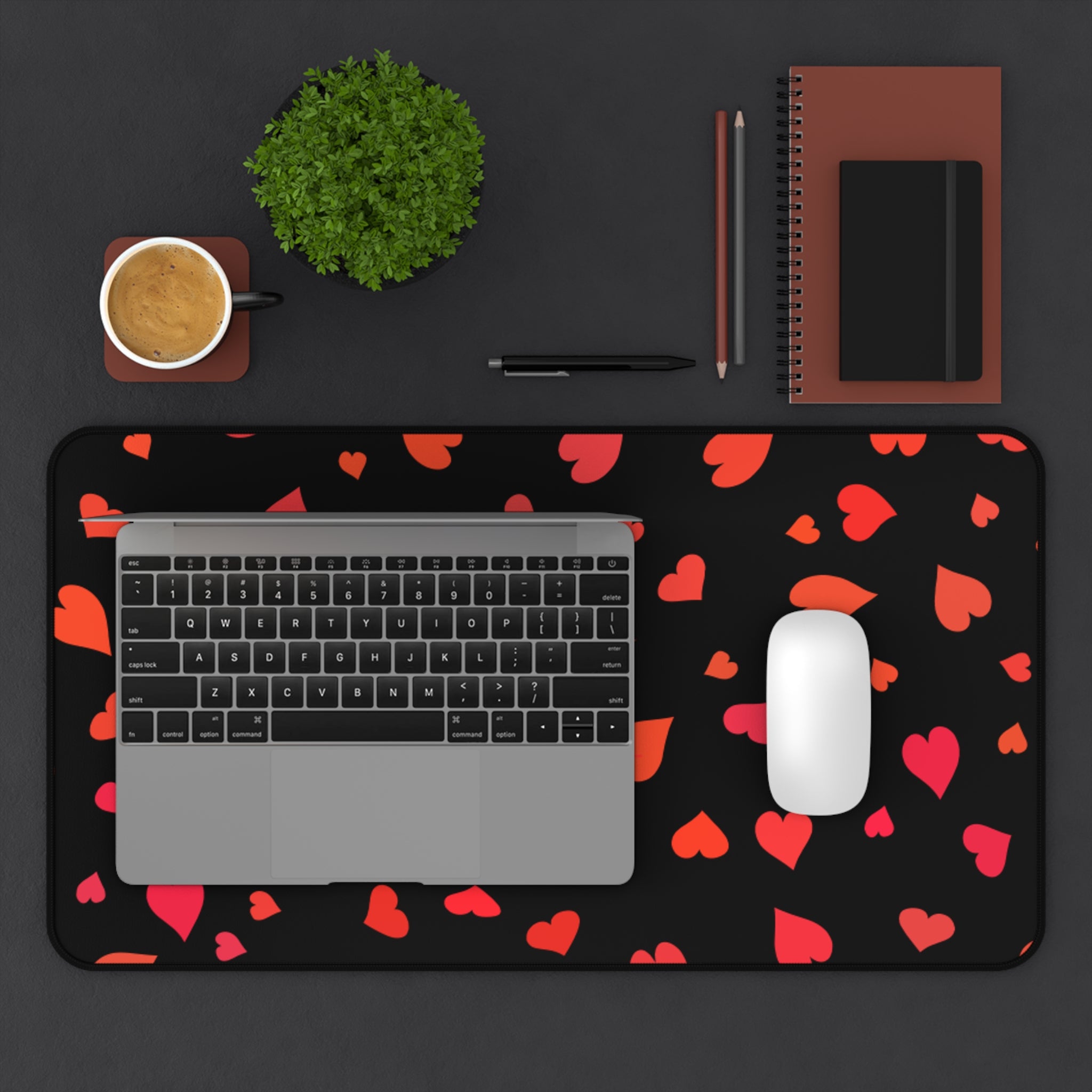 Heart, Valentines Gift, Mouse Pad, Desk Matt for Desktop, Cute Desk Pad Mat, XXL Large Mouse Pad for Desk, Anti-Slip Big Mousepad with Stitched Edges, Keyboard Pad Mouse Mat for Computer