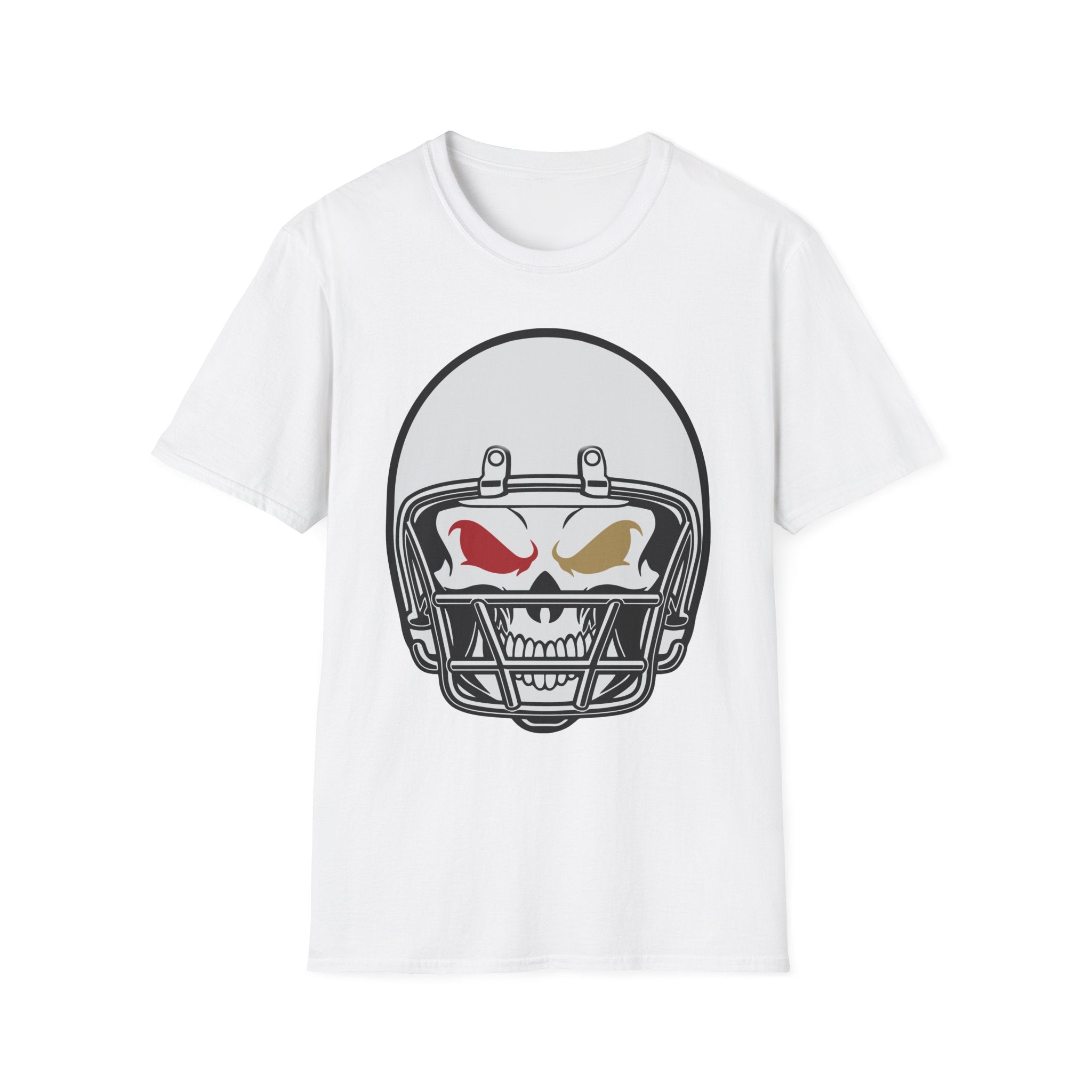 SF Football Skull Helmet T-Shirt - Unique Fan Apparel, Football Team Tee, Game Day Shirt, Sporty Top, Men's Women's Clothing