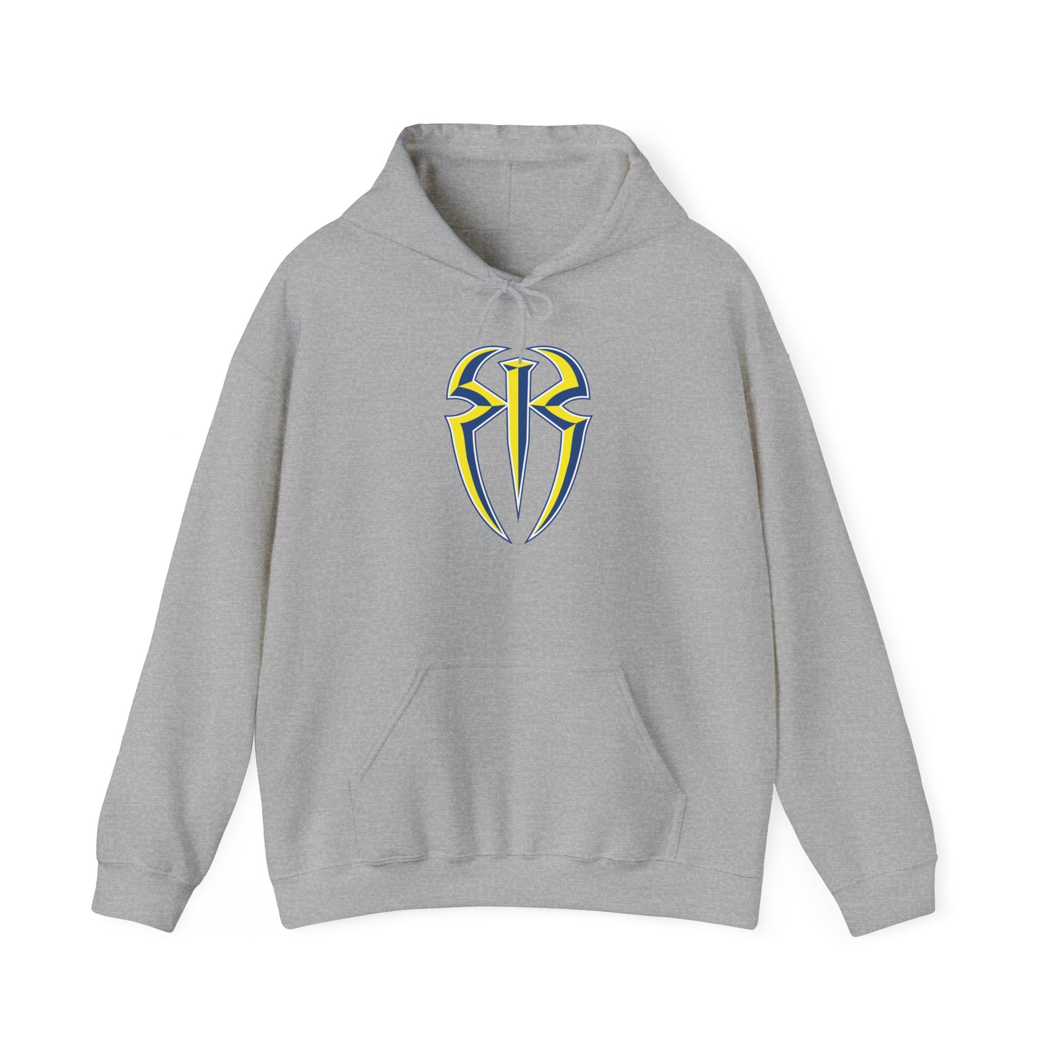 Roman Reigns White-Blue-Yellow Design Hoodies, Gift for Her - Gift for Him, Sports Fan Wrestling Unisex Hooded Sweatshirt, Casual Outwear