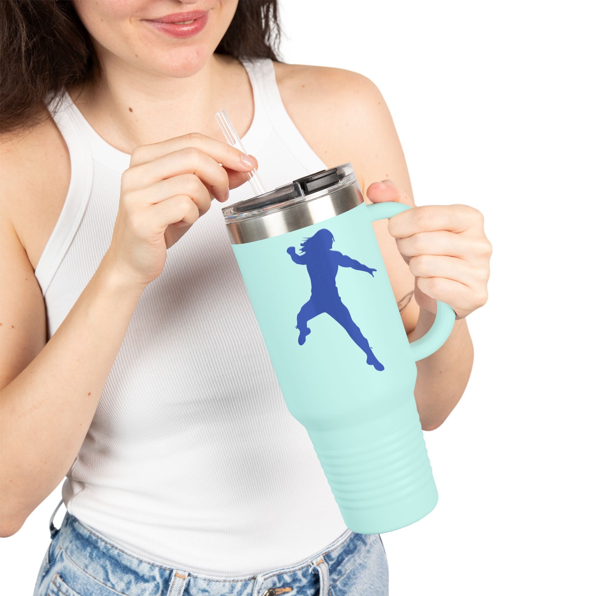 Roman Reigns Jump Blue Graphic Design,  Insulated Travel Mug, Gift for Her Gift for Him - 40oz, Gift for Her, Gift for Him