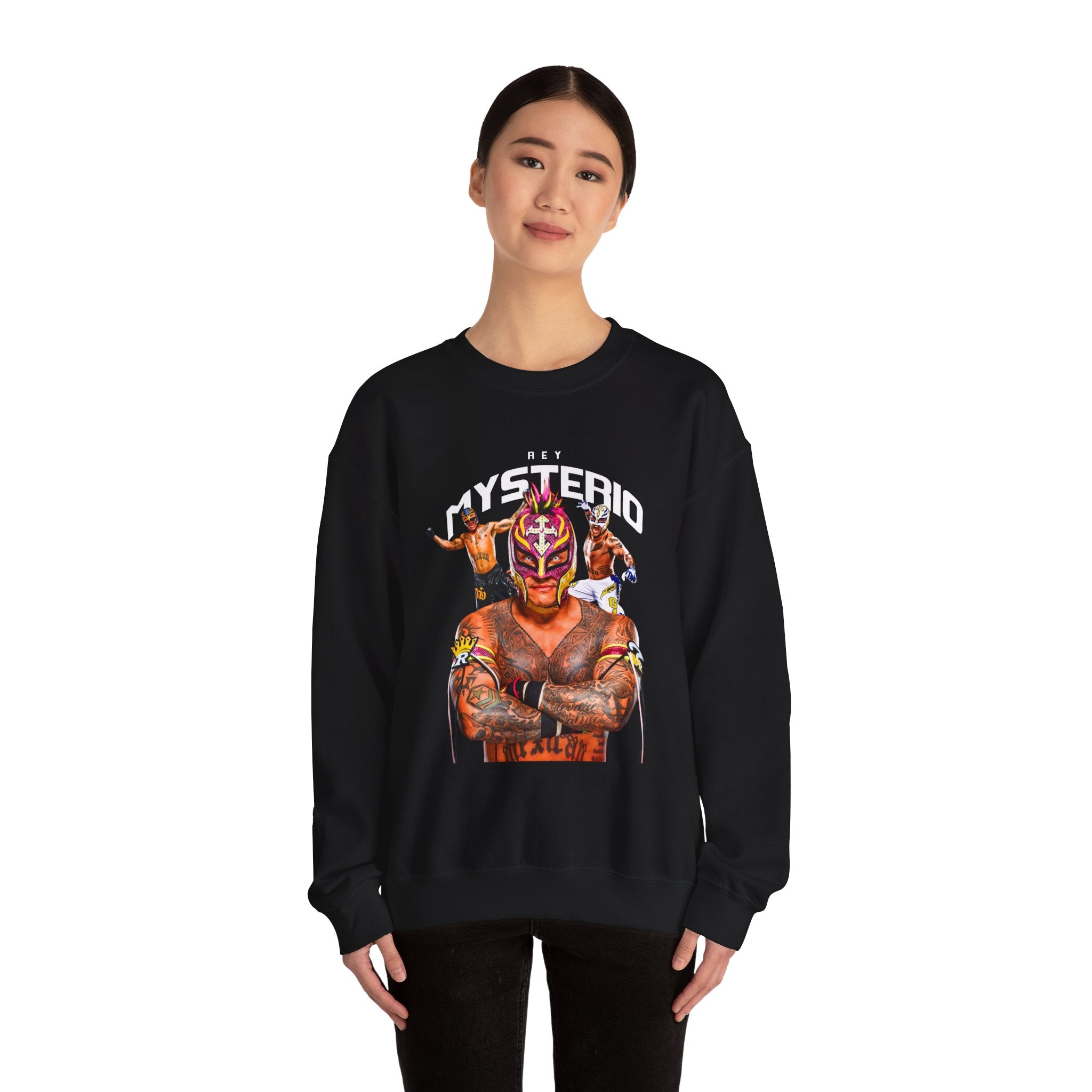 Rey Mysterio Sweatshirt, Sports Sweatshirt, Wrestling Fan Unisex Sweatshirt - Gift for Him or Her, Casual Outwear, Heavy Blend Crewneck Sweatshirt