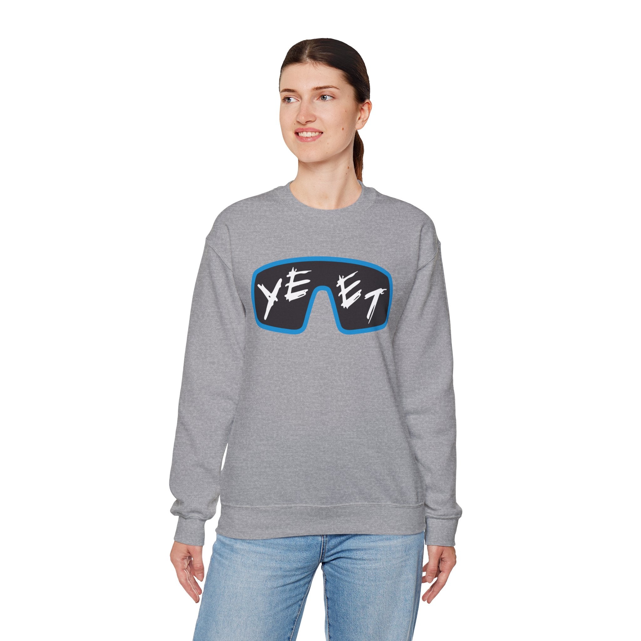 Yeet Glasses Sweatshirt, Wrestling Fan Unisex Sweatshirt - Gift for Him or Her, Casual Outwear, Heavy Blend Crewneck Sweatshirt