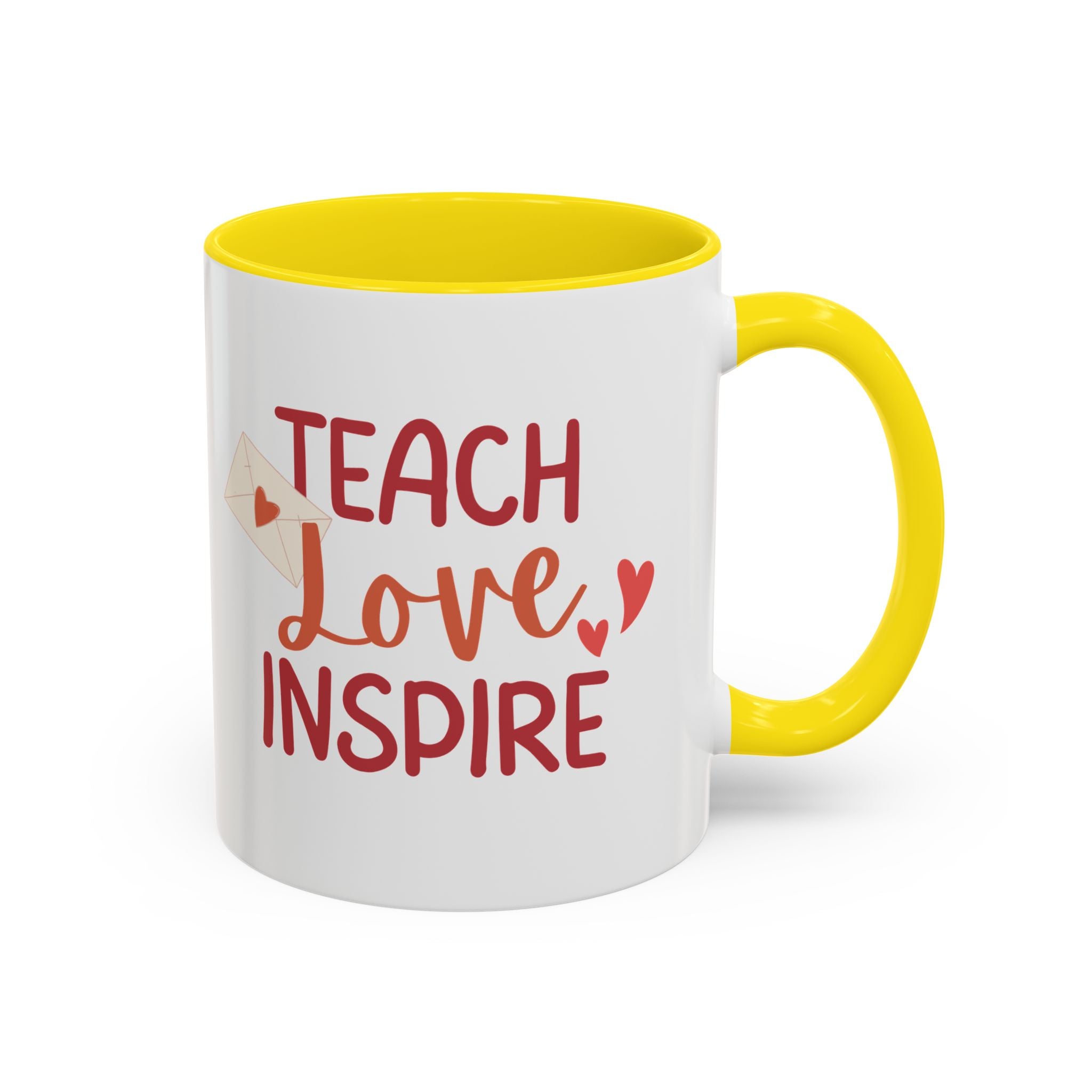 Teach, Love, Inspire Valentine's Design,  Holiday Drinkware, Valentines, Christmas Birthday Gifts for Teachers, Coffee Mug for Teacher Valentines Day,